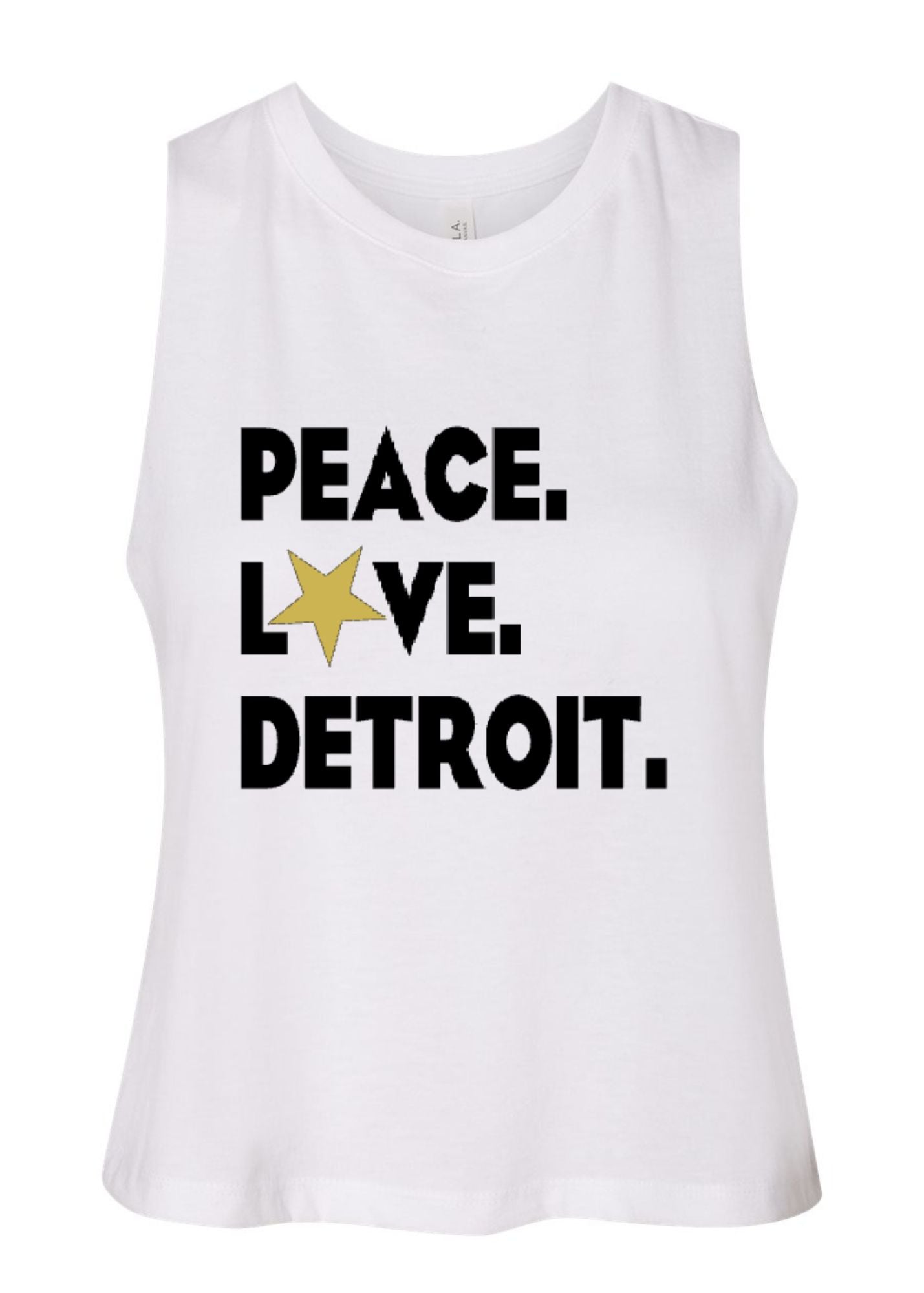 Racerback Crop Tank - Peace.Love.Detroit.