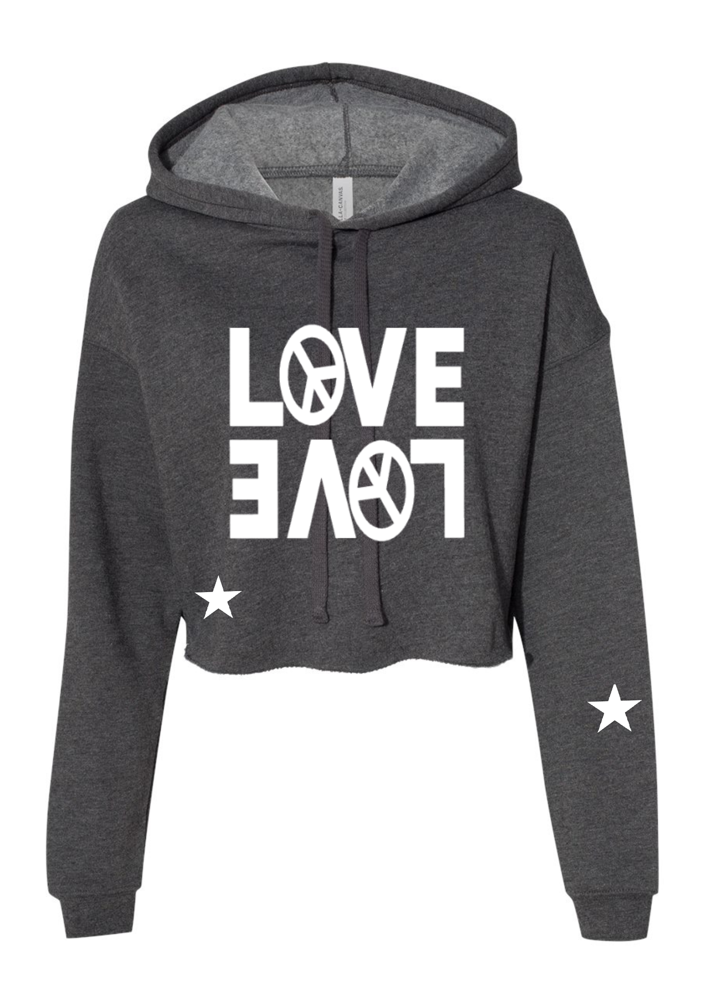 Crop Fleece Hoodie: Double Love