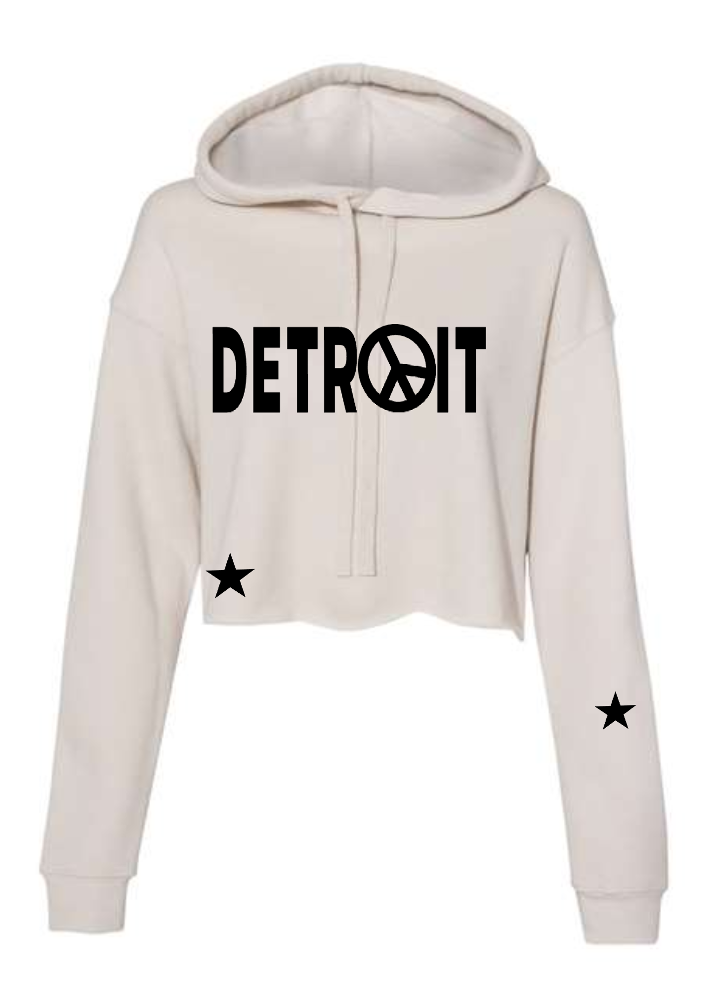 Crop Fleece Hoodie: Detroit ☮