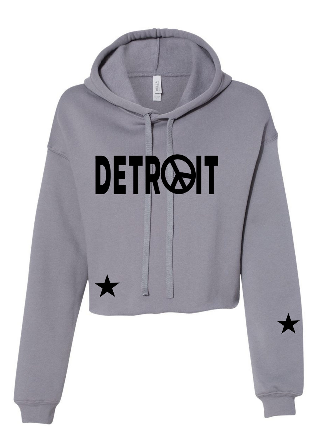 Crop Fleece Hoodie: Detroit ☮