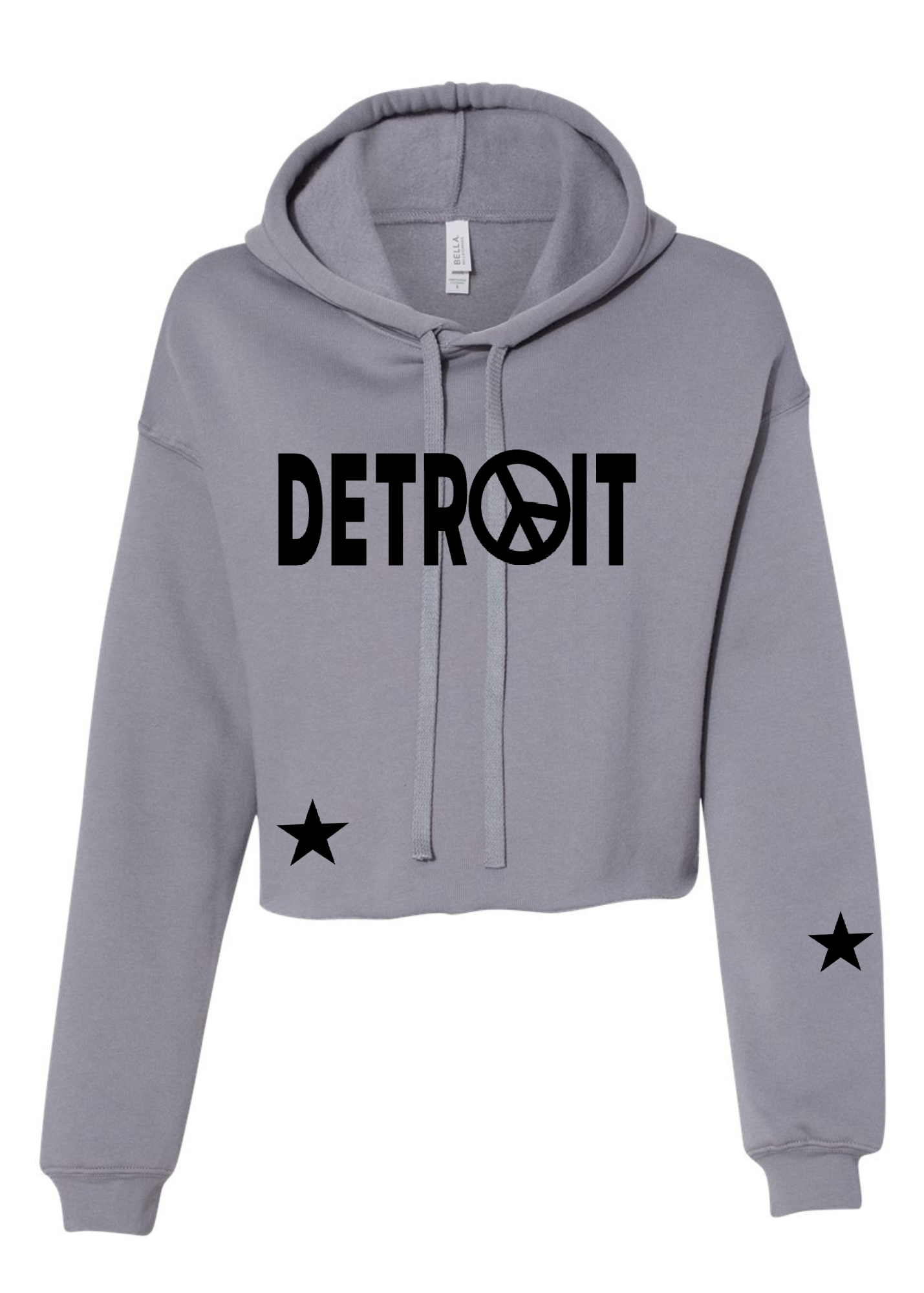 Crop Fleece Hoodie: Detroit ☮