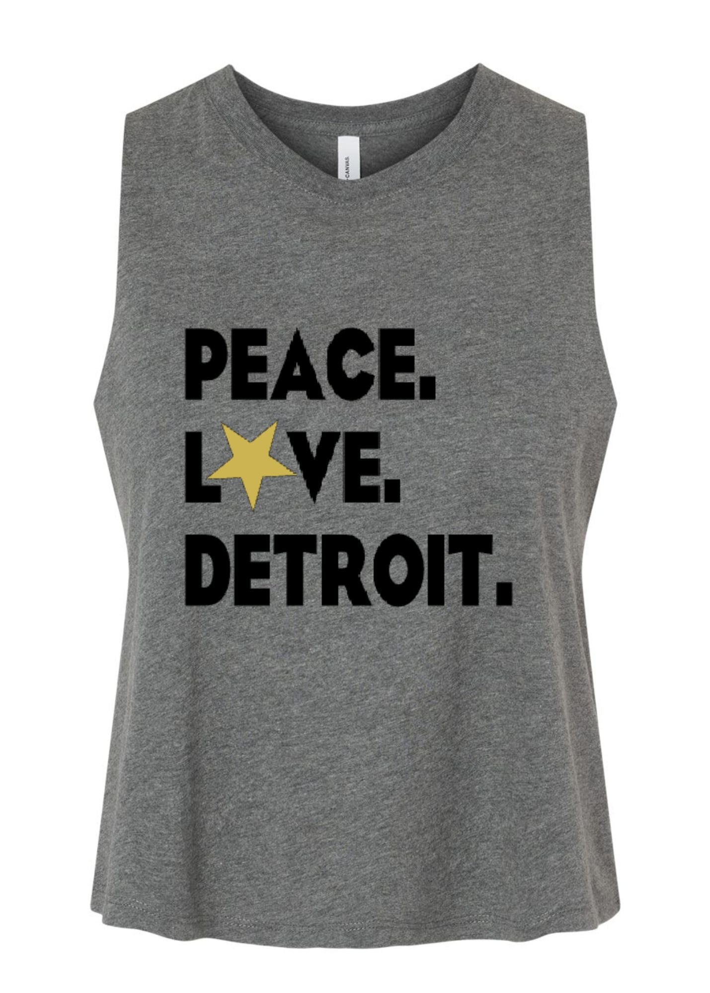 Racerback Crop Tank - Peace.Love.Detroit.