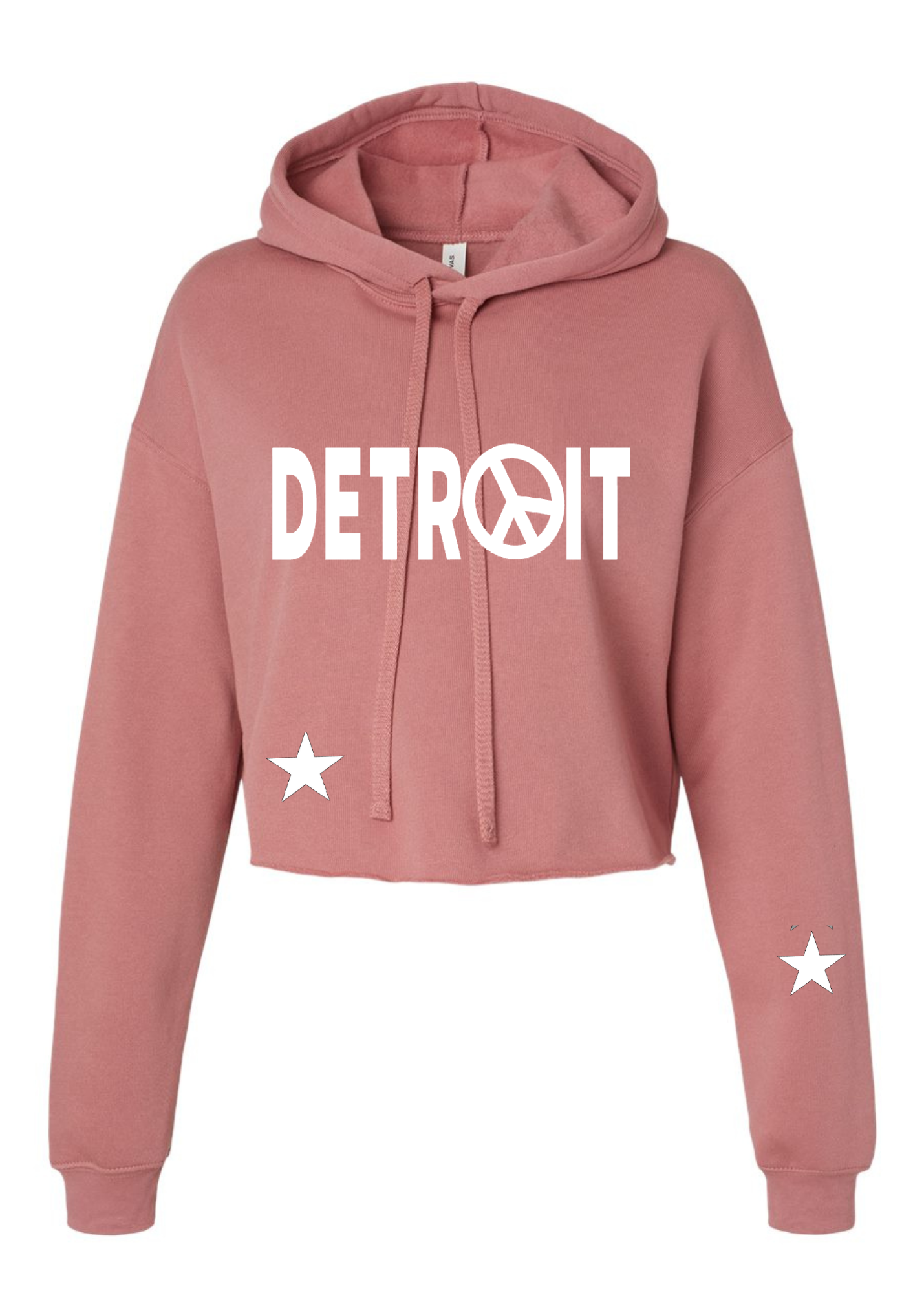 Crop Fleece Hoodie: Detroit ☮