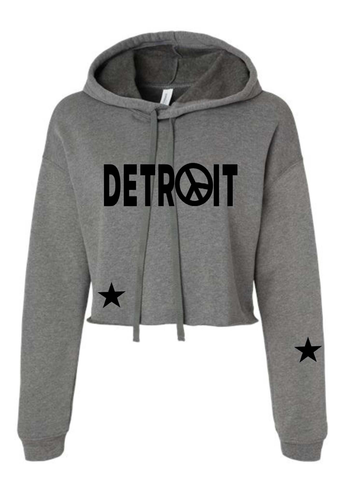Crop Fleece Hoodie: Detroit ☮