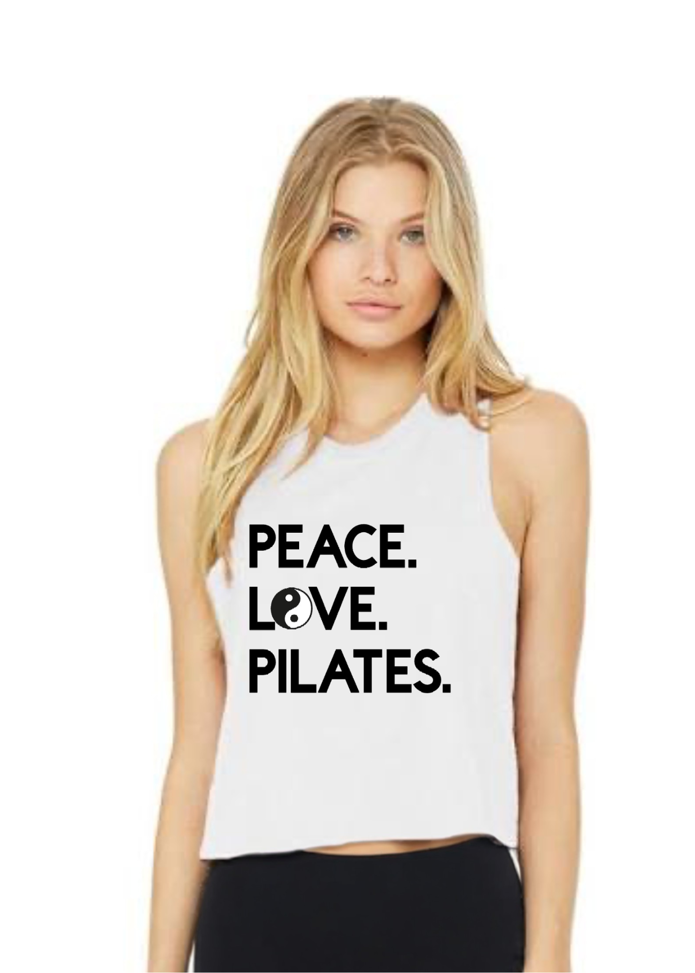 Racerback Crop Tank - Peace.Love.Pilates. ☯