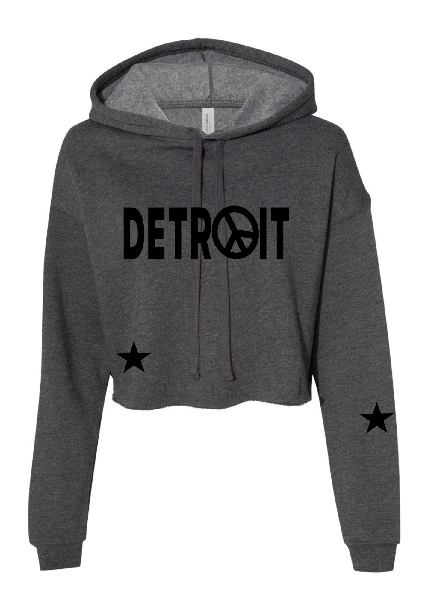 Crop Fleece Hoodie: Detroit ☮