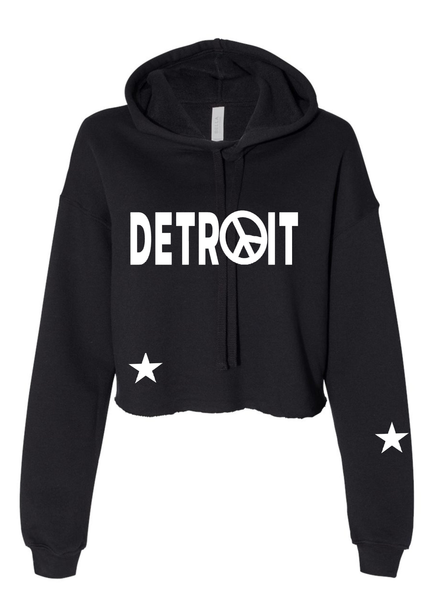 Crop Fleece Hoodie: Detroit ☮