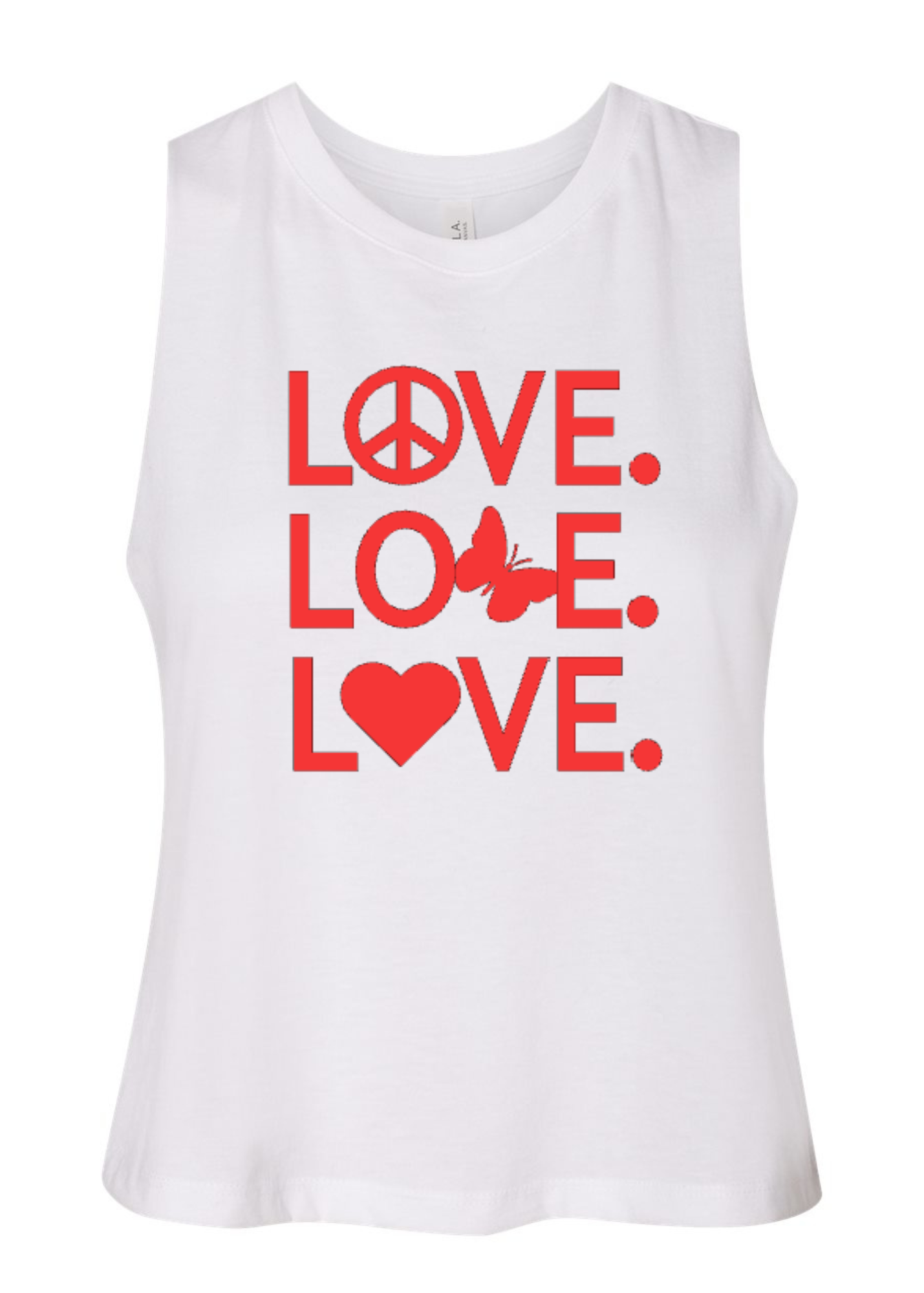 Racerback Crop Tank - LOVE LOVE LOVE
