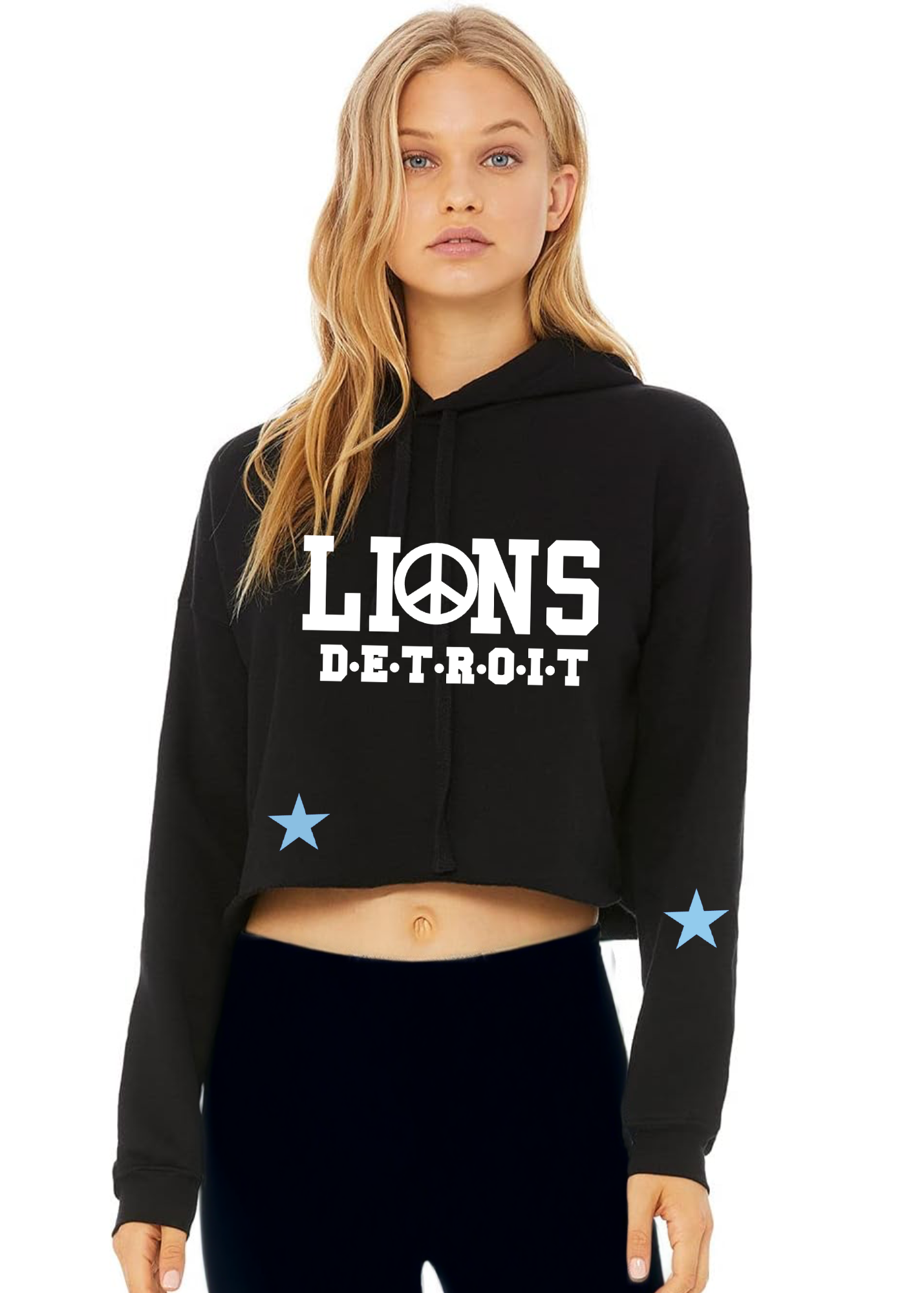 Crop Fleece Hoodie: Detroit Football