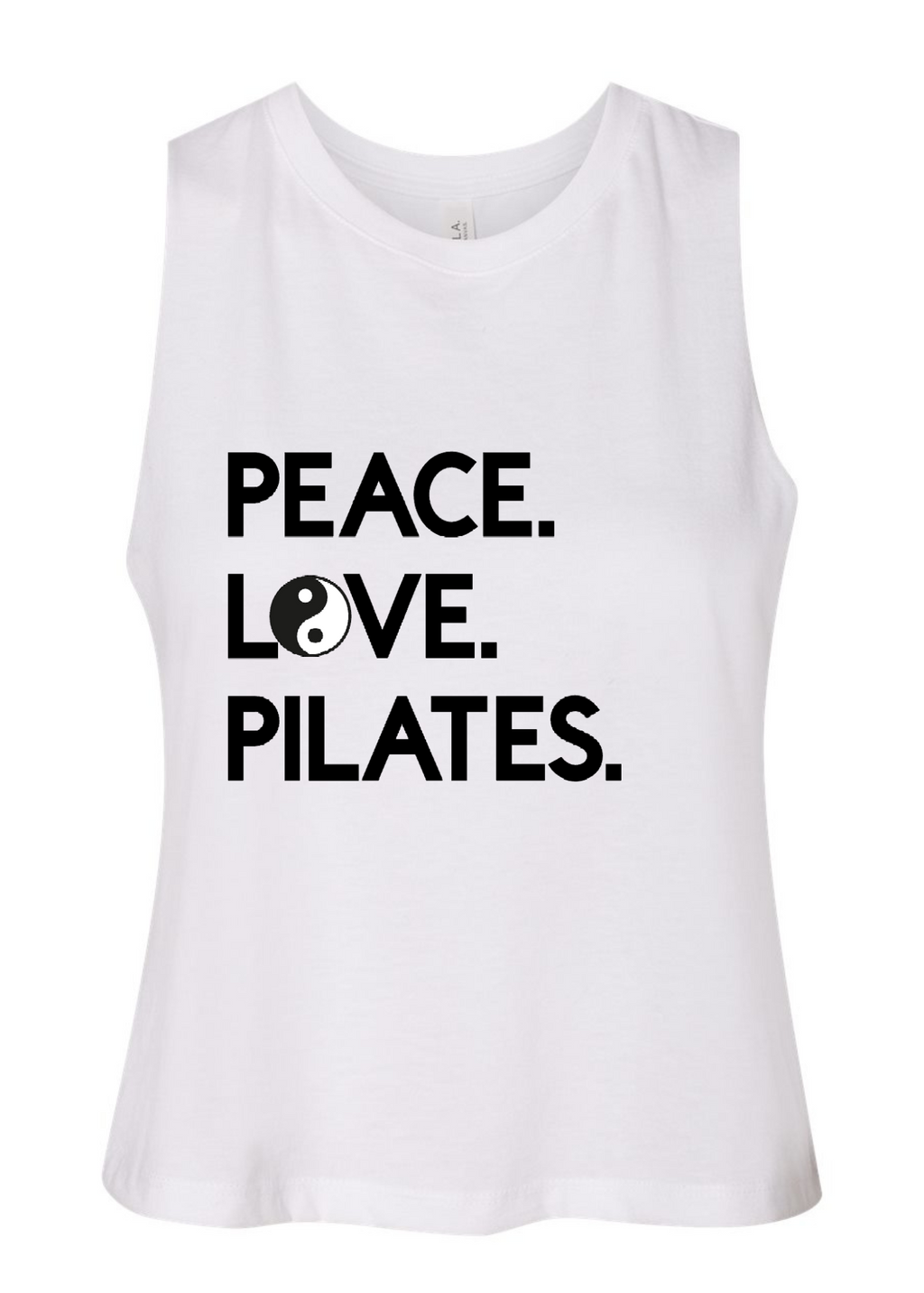 Racerback Crop Tank - Peace.Love.Pilates. ☯