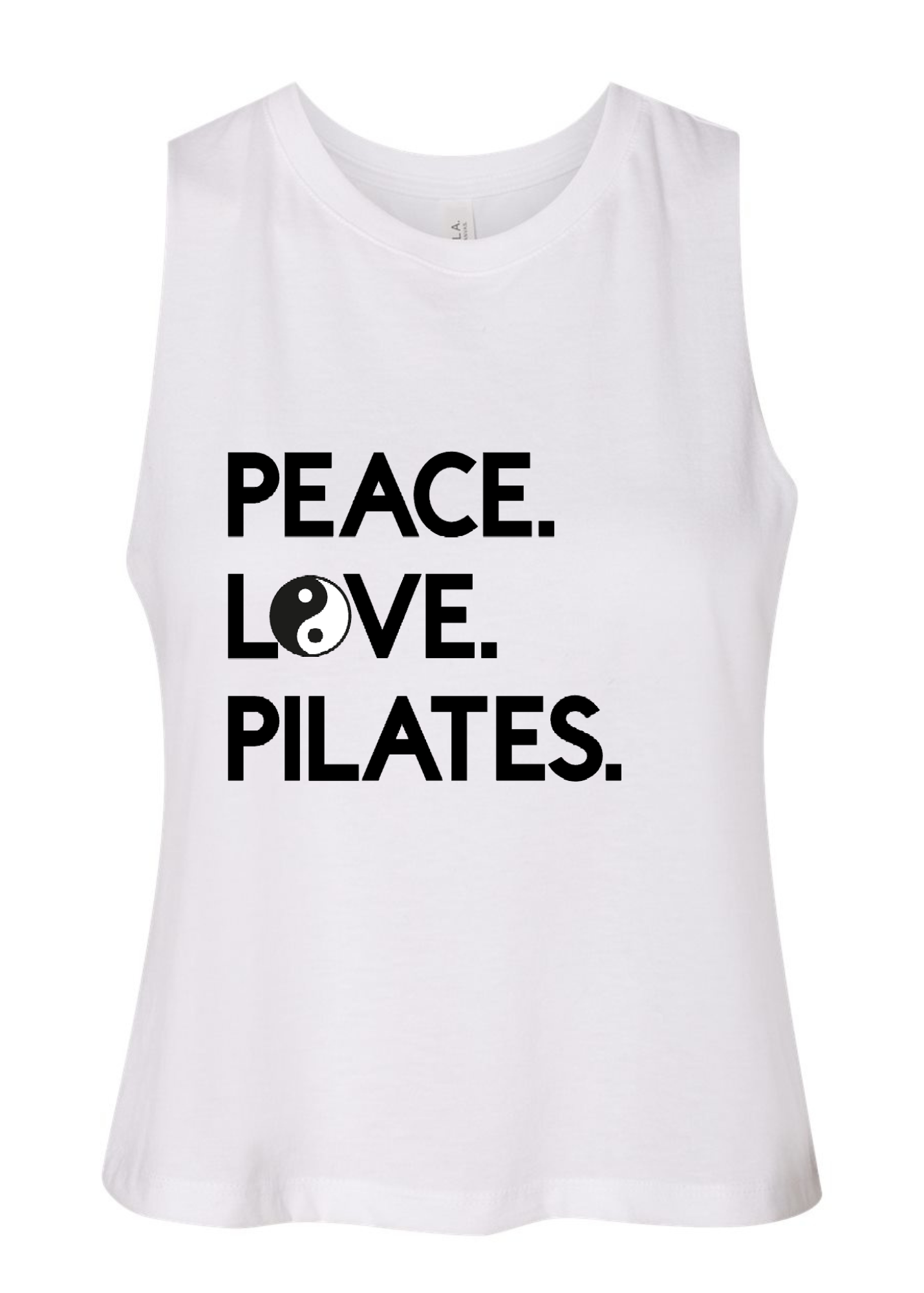 Racerback Crop Tank - Peace.Love.Pilates. ☯
