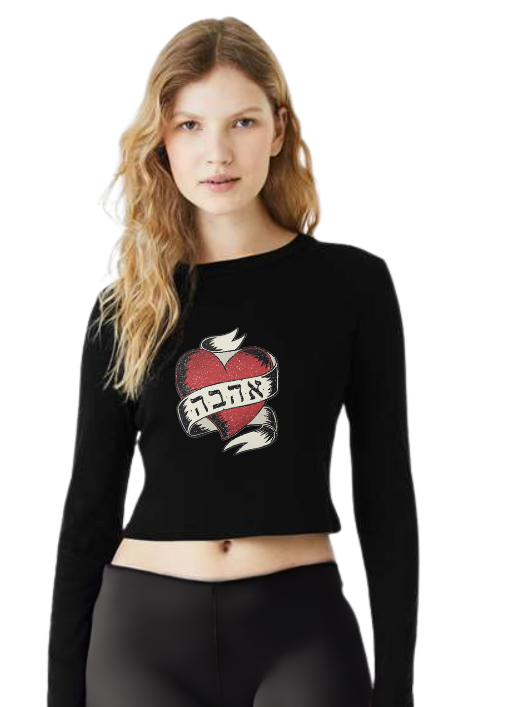 Ahava (Love) Ribbed Long Sleeve Baby Tee