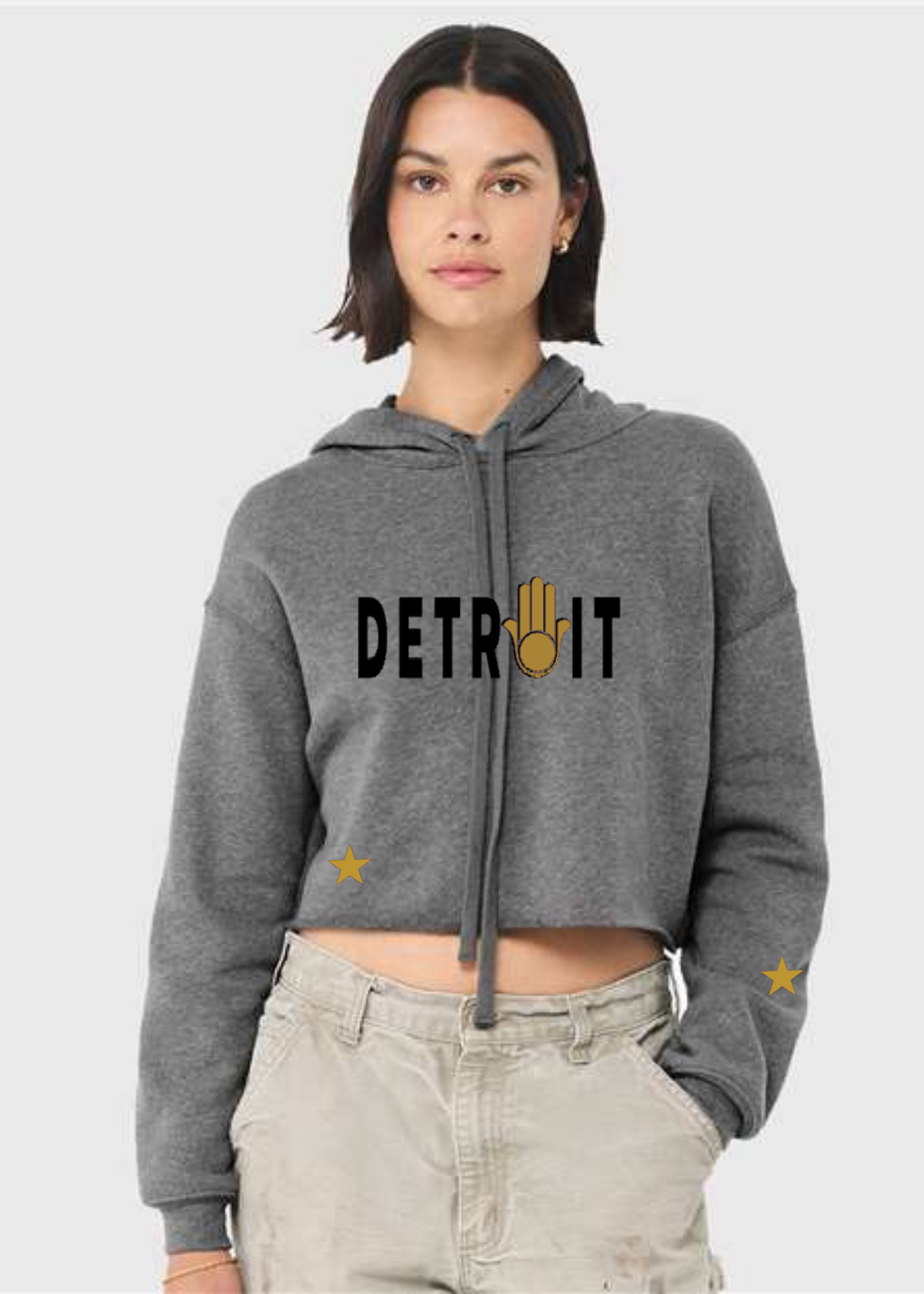 Crop Fleece Hoodie: Detroit