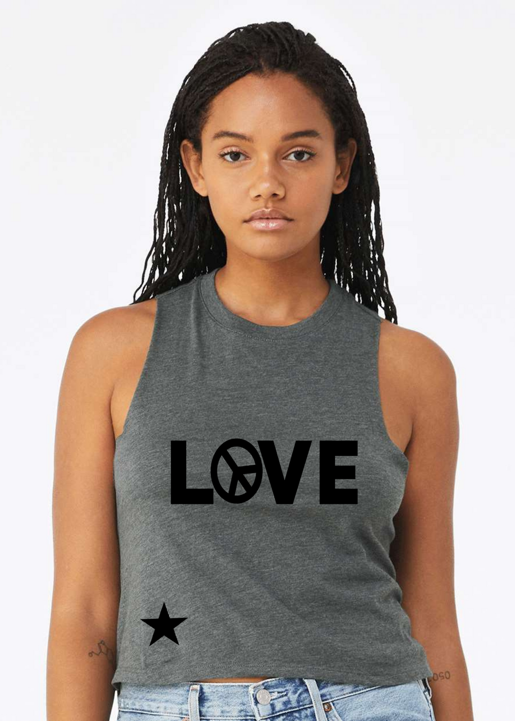 Racerback Crop Tank - Love ☮