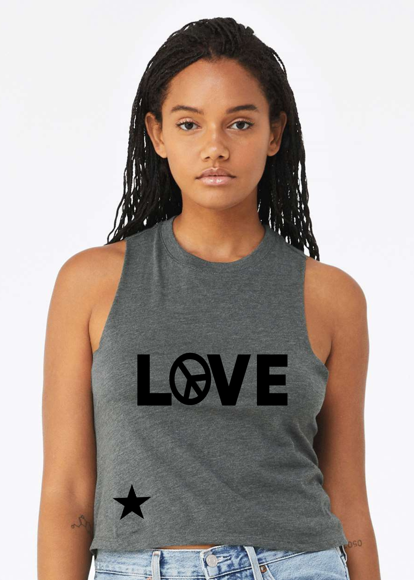 Racerback Crop Tank - Love ☮