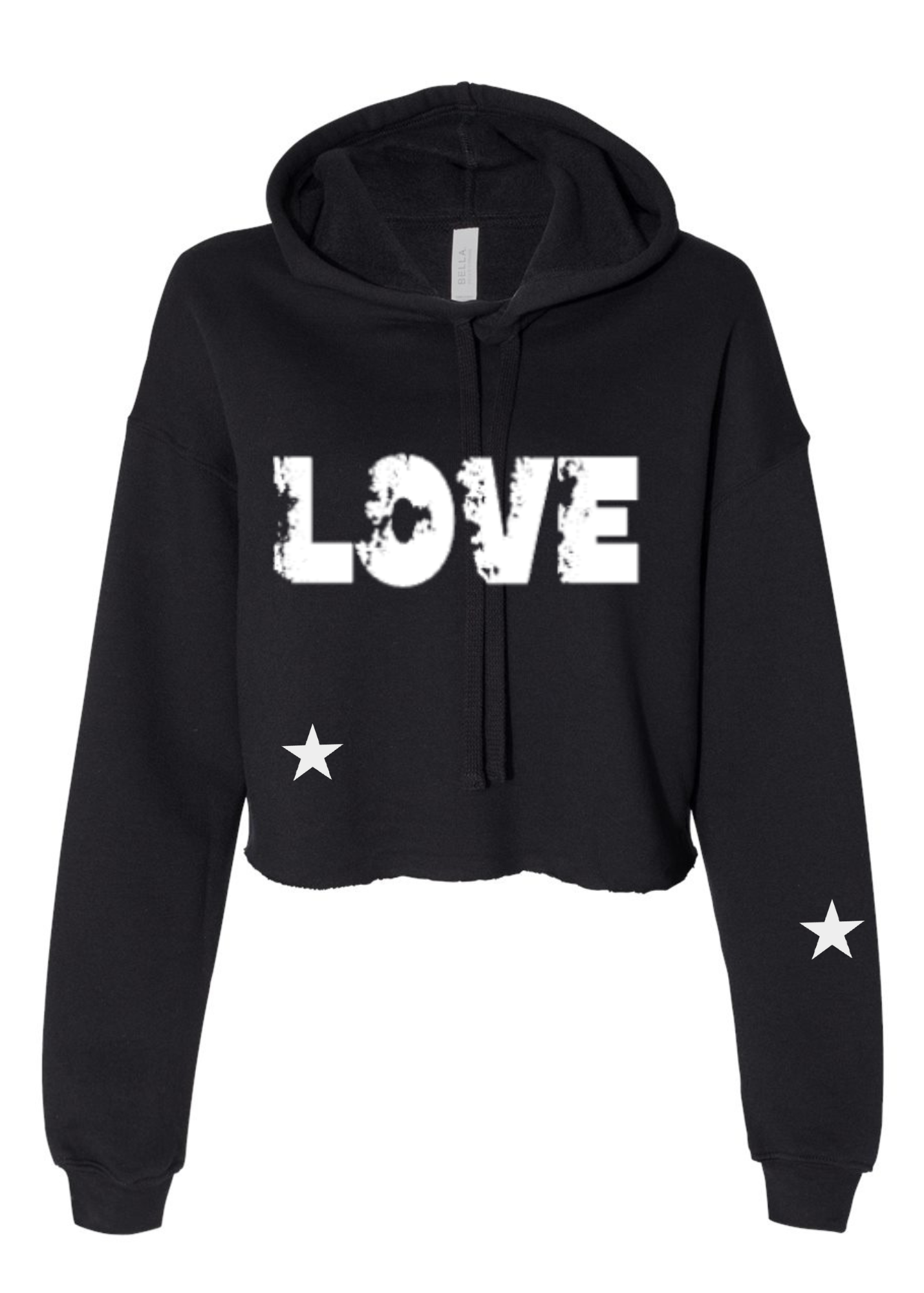 Crop Fleece Hoodie: Vintage Collection (Love)