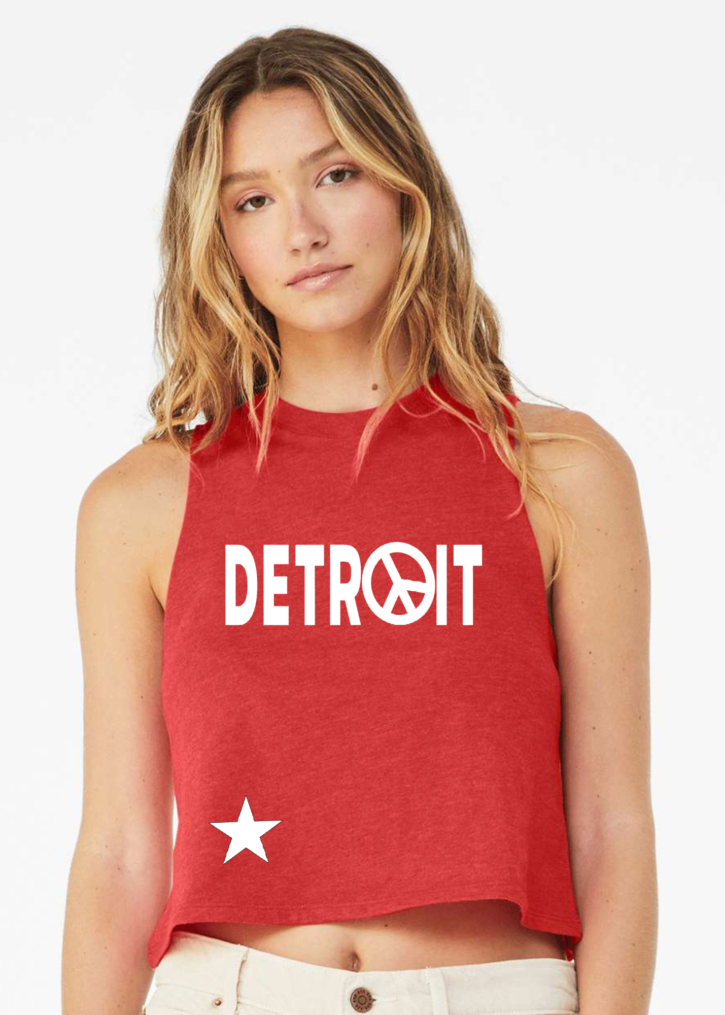 Racerback Crop Tank - Detroit ☮