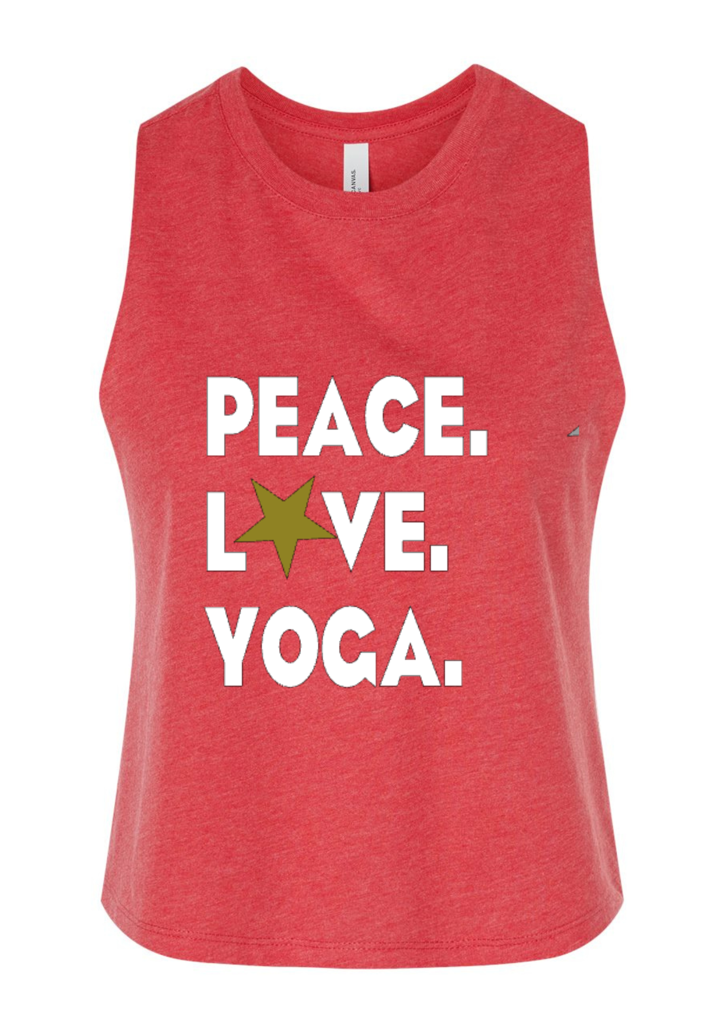 Racerback Crop Tank - Peace.Love.Yoga.