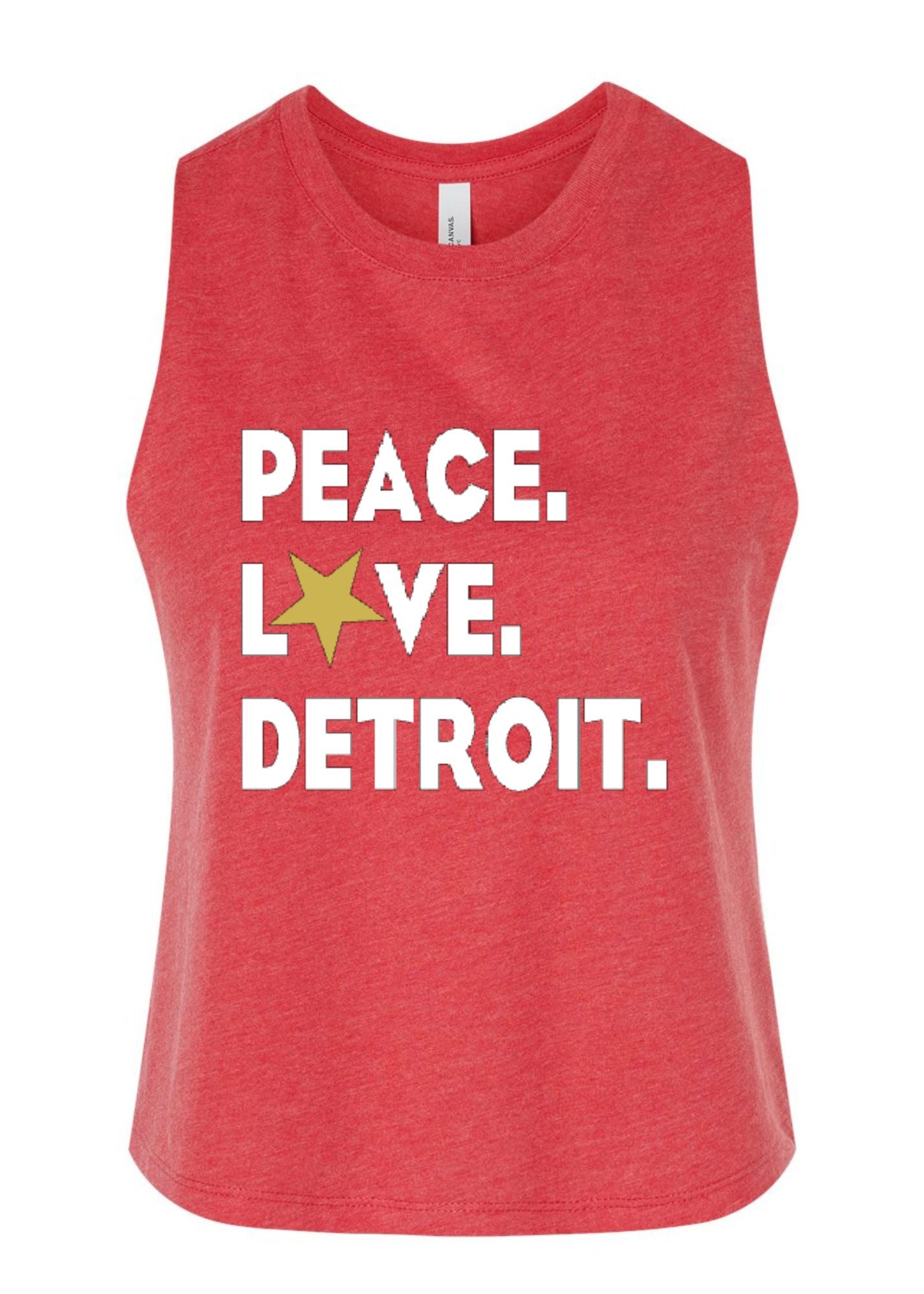 Racerback Crop Tank - Peace.Love.Detroit.