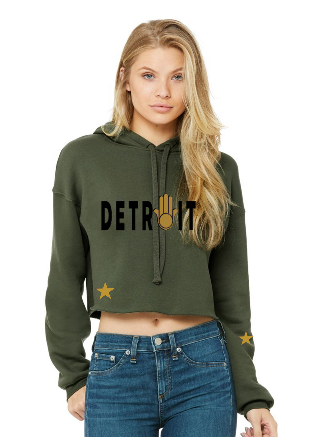 Crop Fleece Hoodie: Detroit