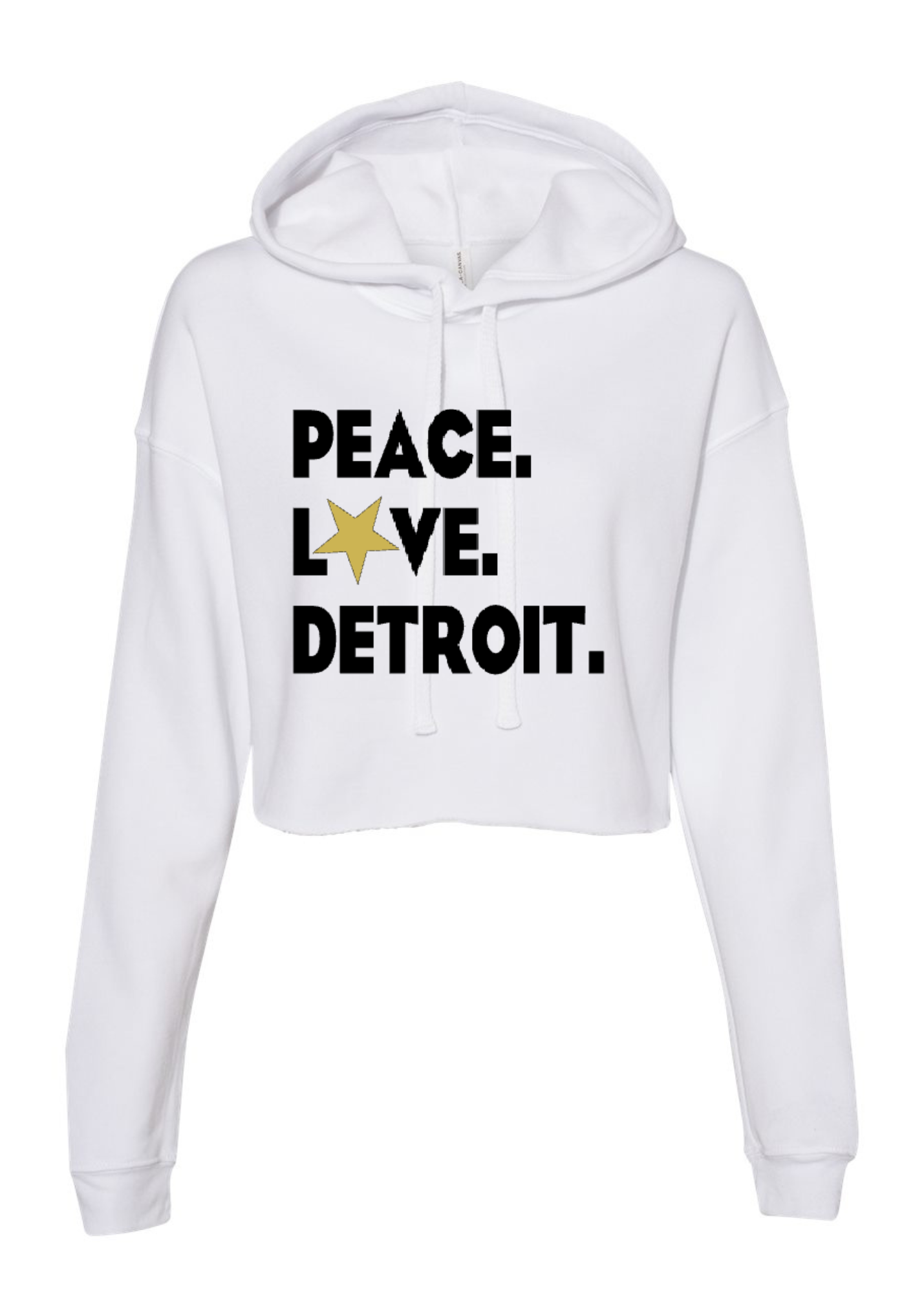 Crop Fleece Hoodie: Peace.Love.Detroit