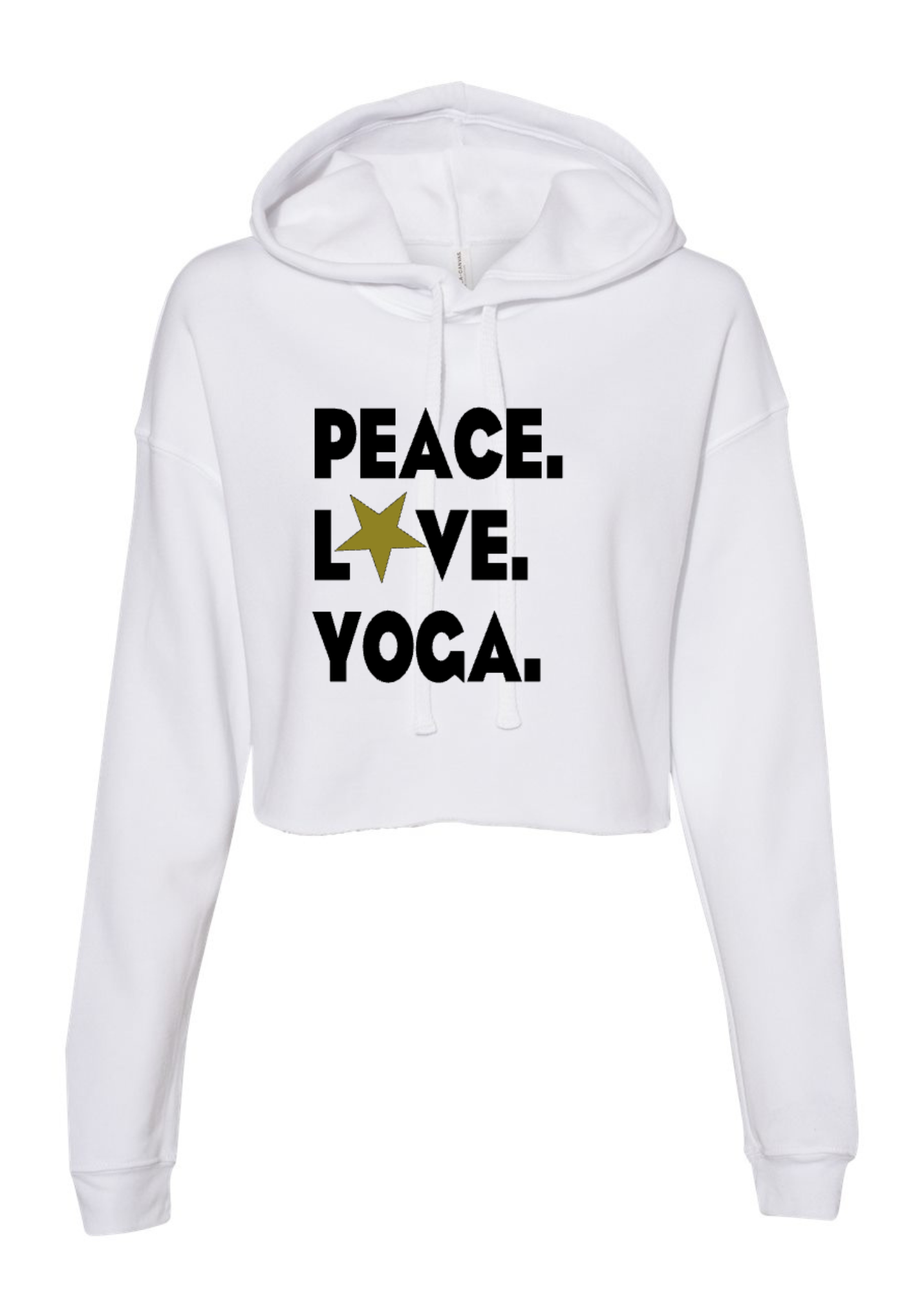 Crop Fleece Hoodie: Peace.Love.Yoga