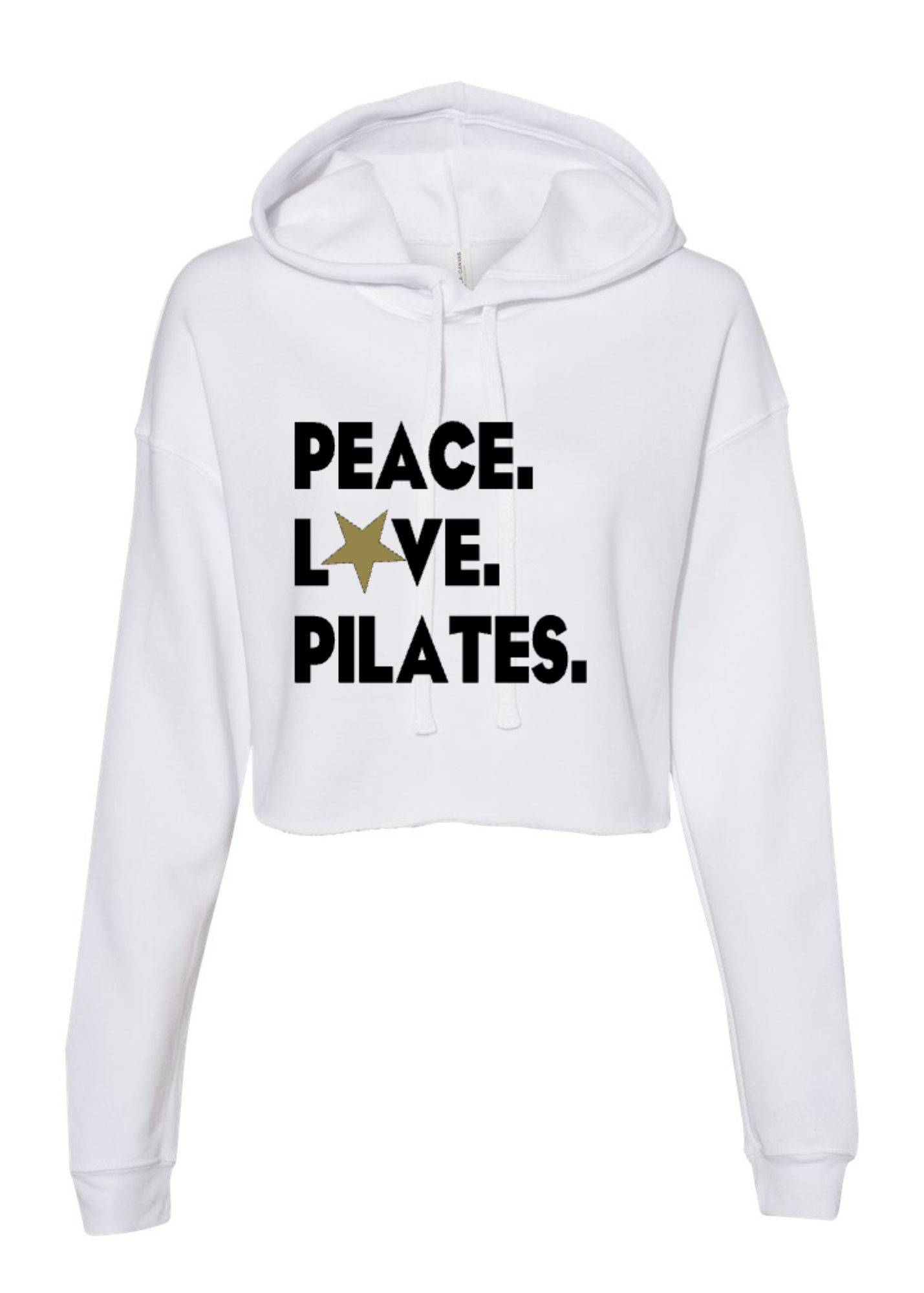 Crop Fleece Hoodie: Peace.Love.Pilates