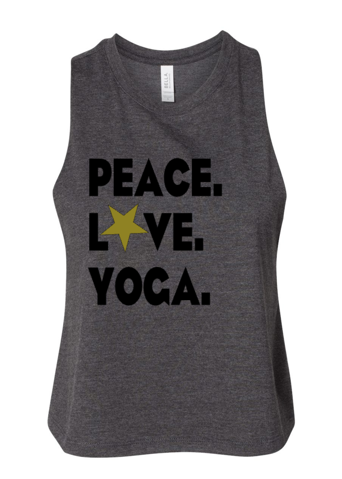Racerback Crop Tank - Peace.Love.Yoga.