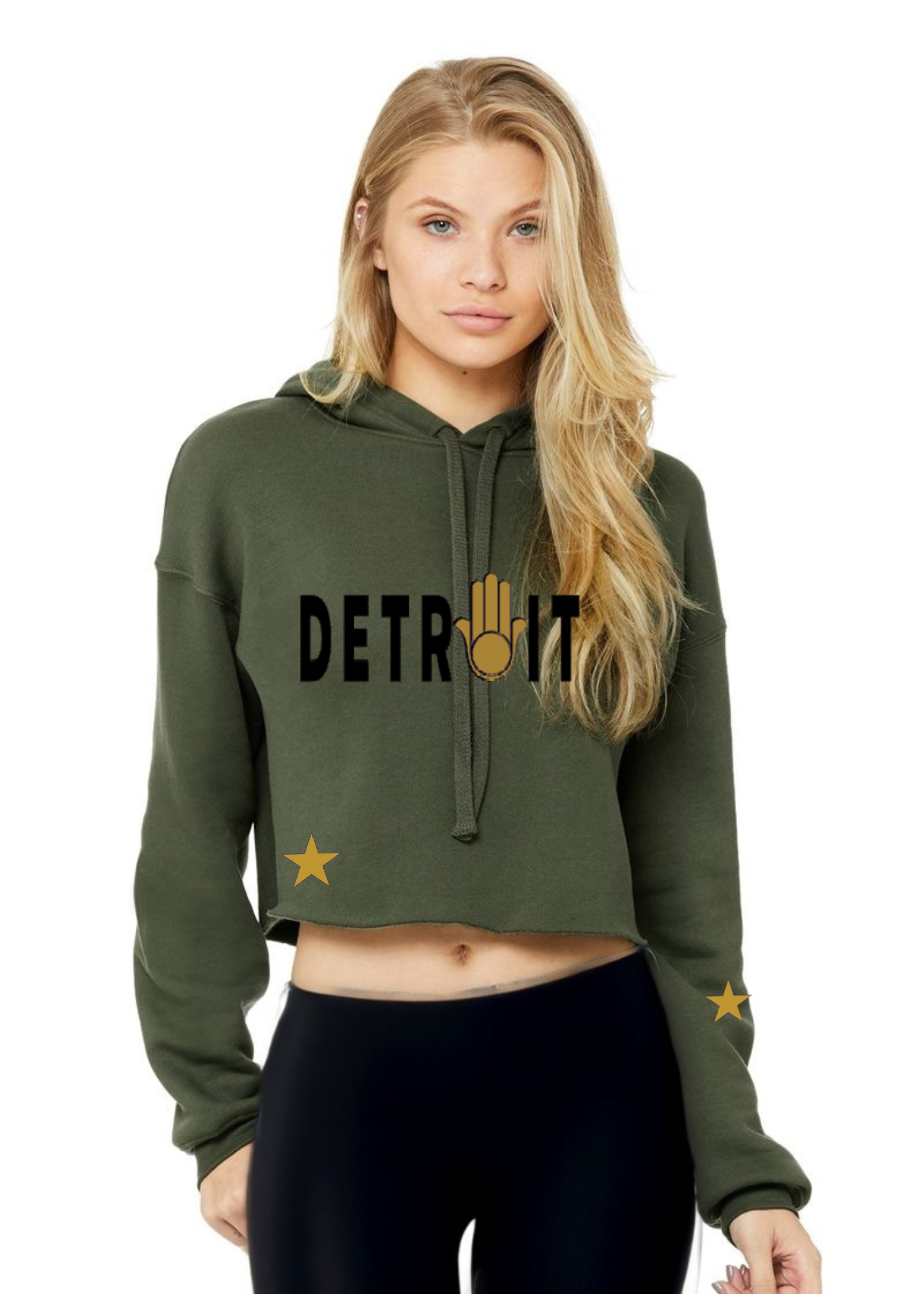 Crop Fleece Hoodie: Detroit