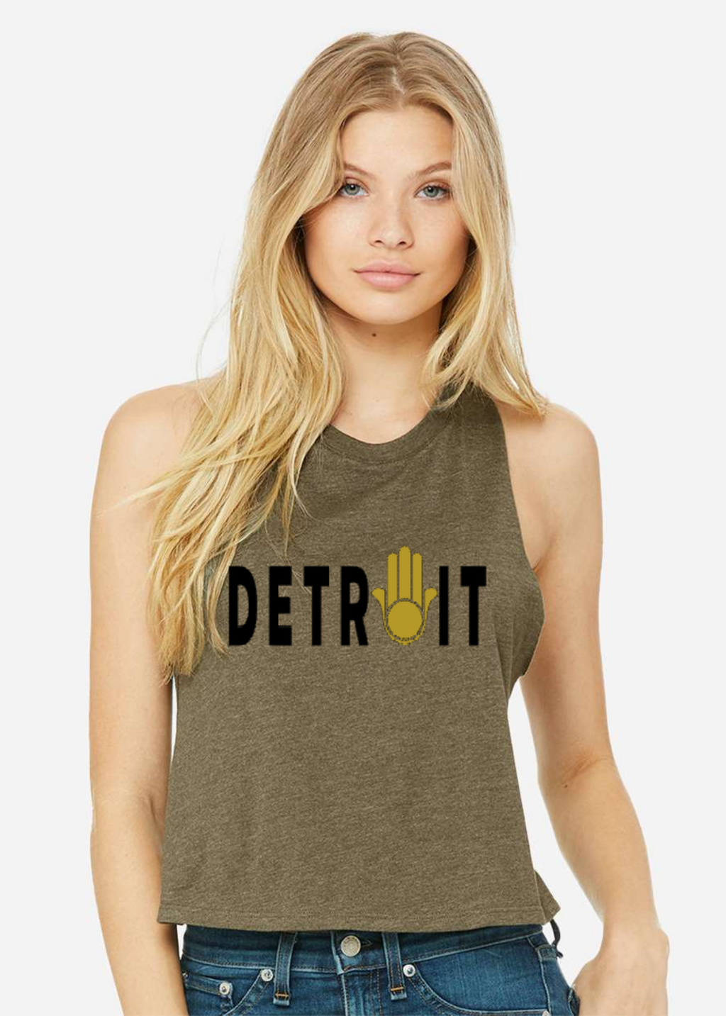 Racerback Crop Tank - Detroit 🪬