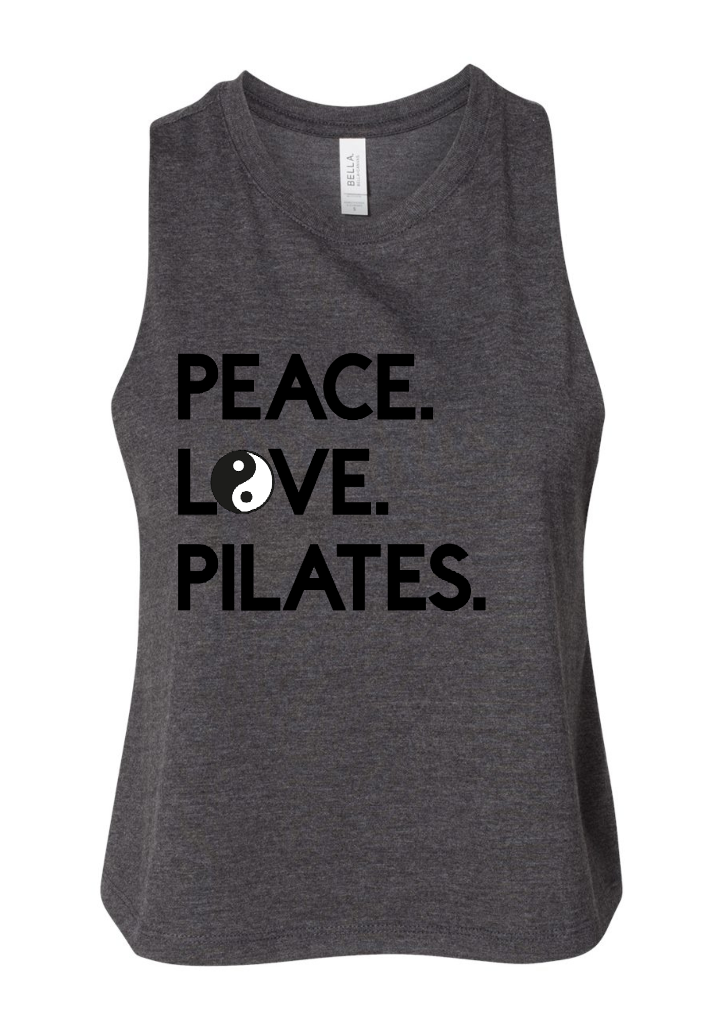 Racerback Crop Tank - Peace.Love.Pilates. ☯