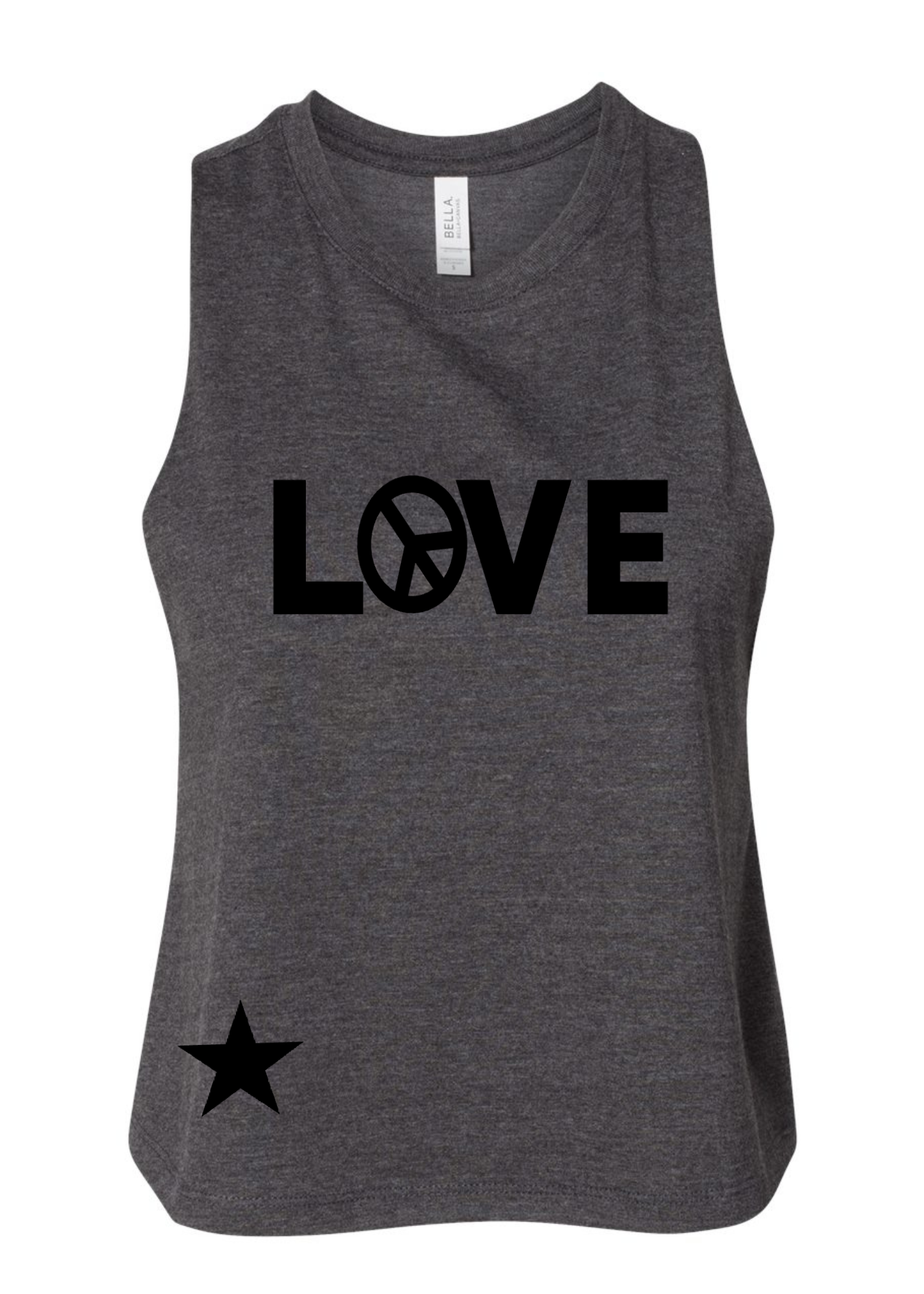 Racerback Crop Tank - Love ☮