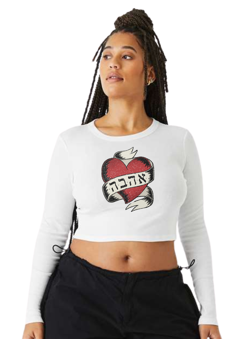 Ahava (Love) Ribbed Long Sleeve Baby Tee