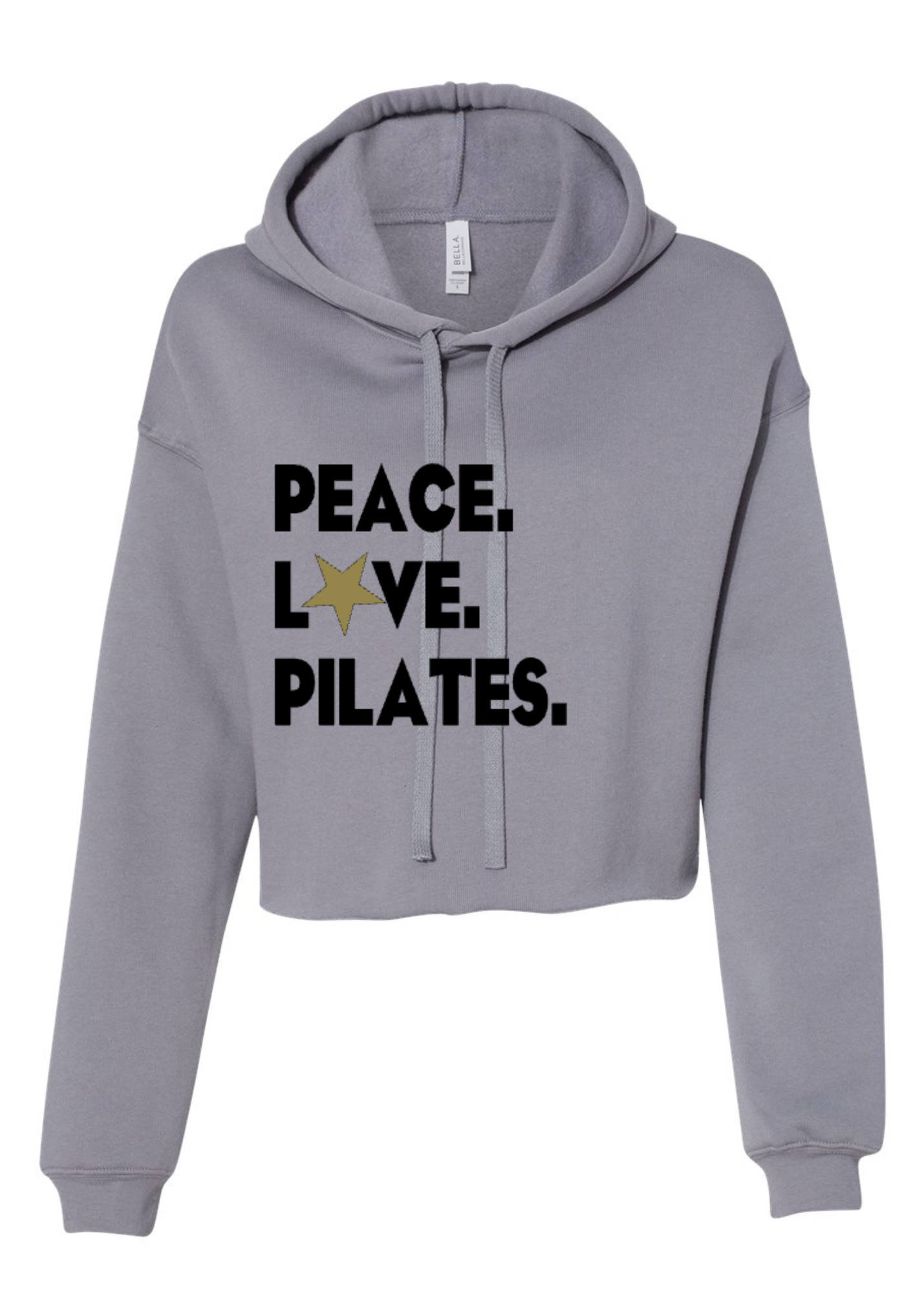 Crop Fleece Hoodie: Peace.Love.Pilates