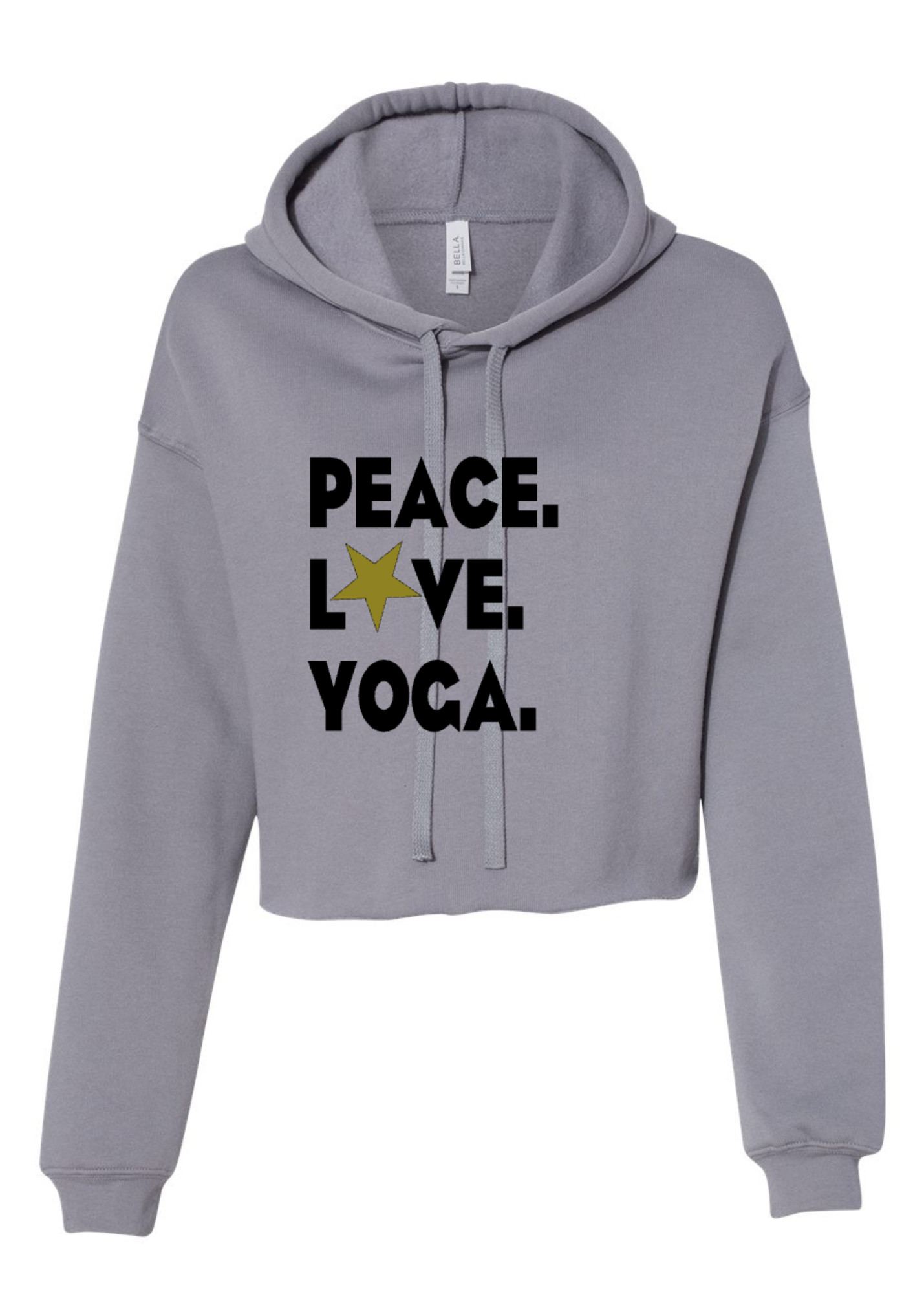 Crop Fleece Hoodie: Peace.Love.Yoga