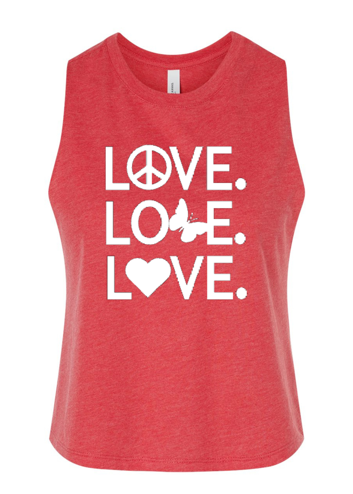 Racerback Crop Tank - LOVE LOVE LOVE