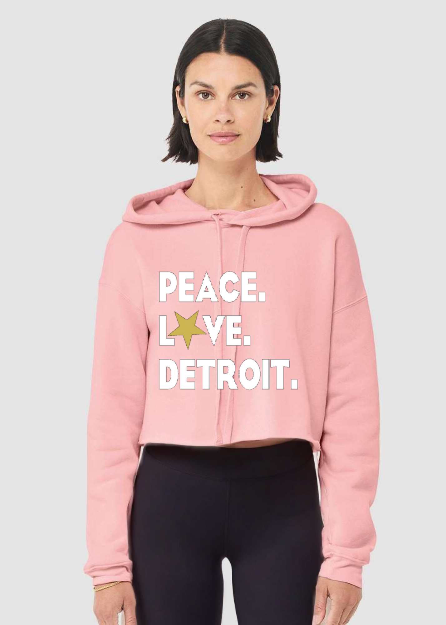 Crop Fleece Hoodie: Peace.Love.Detroit