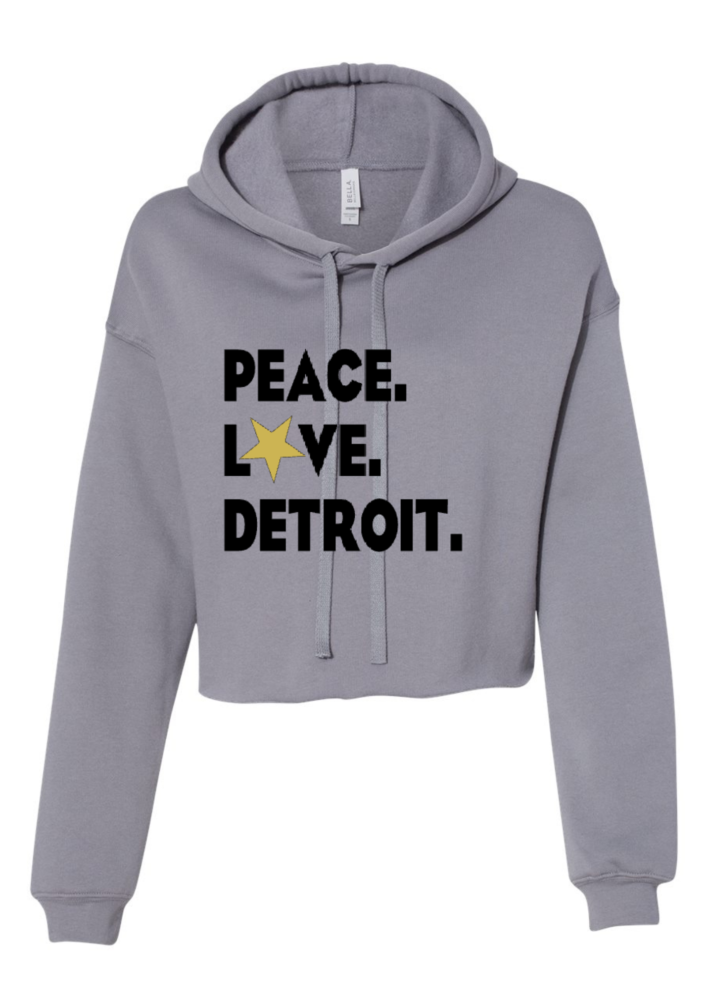 Crop Fleece Hoodie: Peace.Love.Detroit