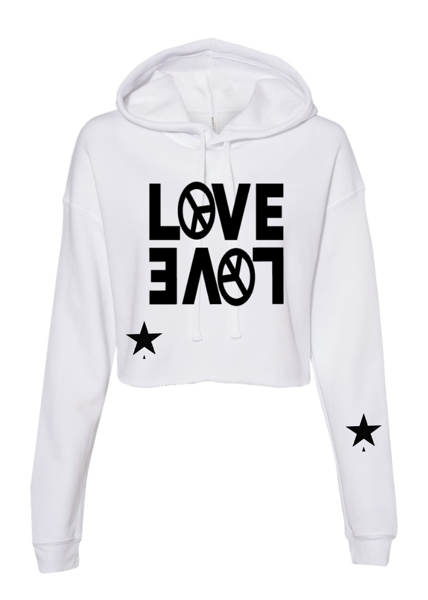 Crop Fleece Hoodie: Double Love