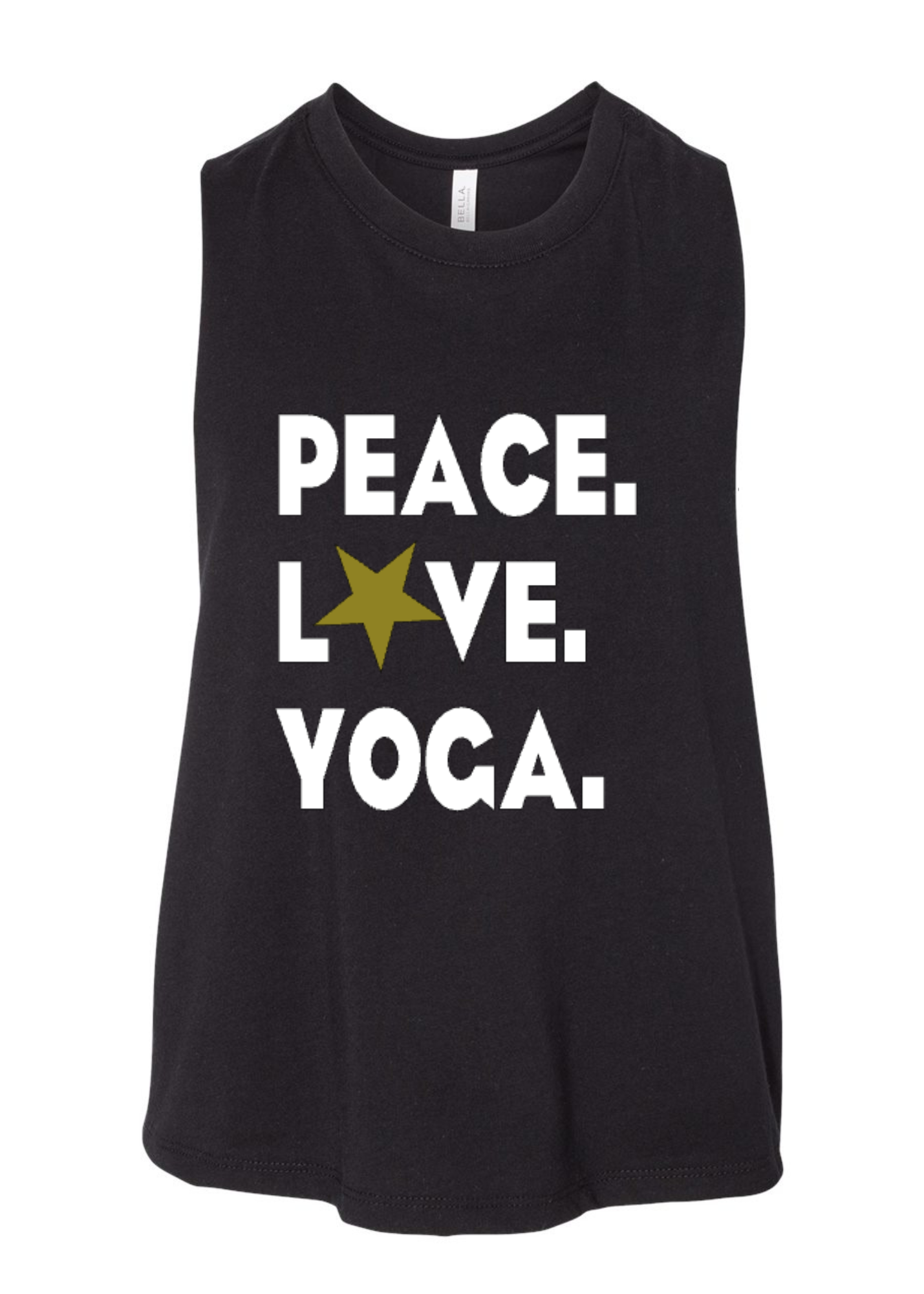 Racerback Crop Tank - Peace.Love.Yoga.