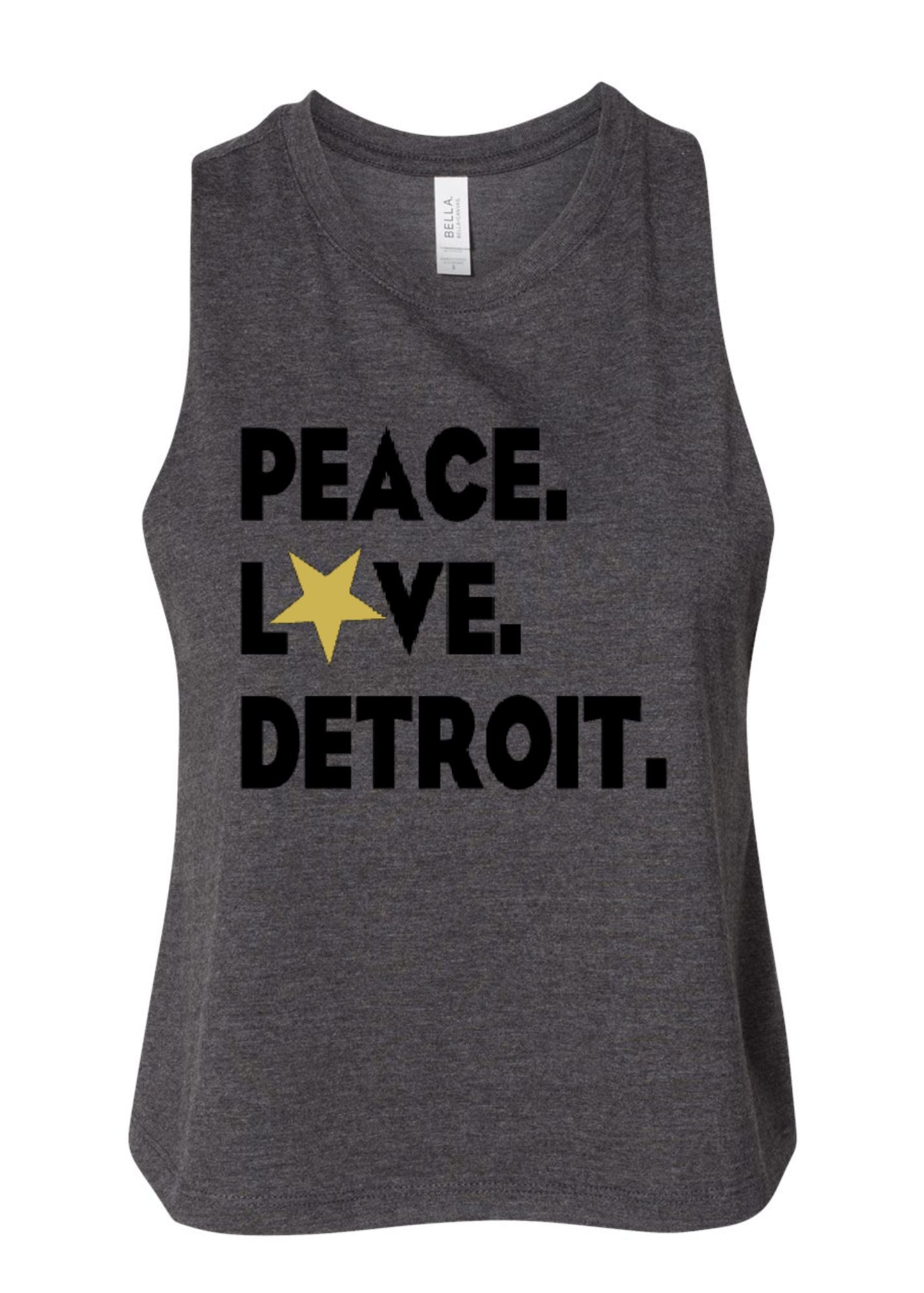 Racerback Crop Tank - Peace.Love.Detroit.