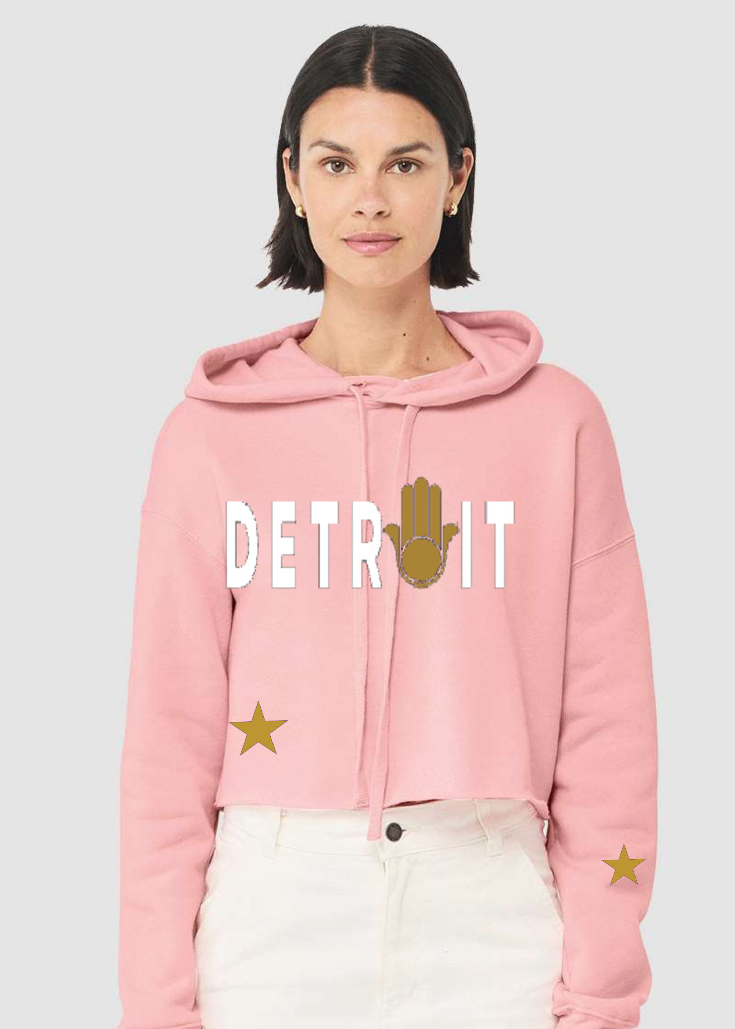 Crop Fleece Hoodie: Detroit