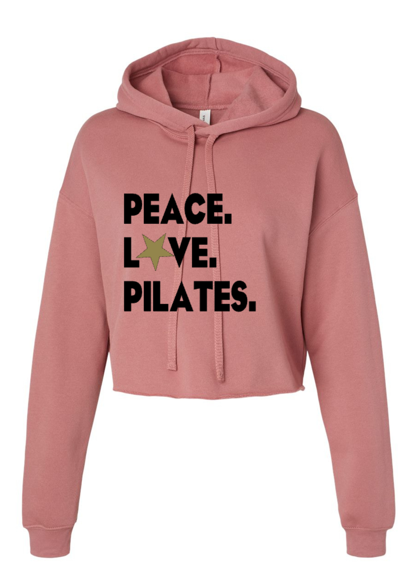 Crop Fleece Hoodie: Peace.Love.Pilates