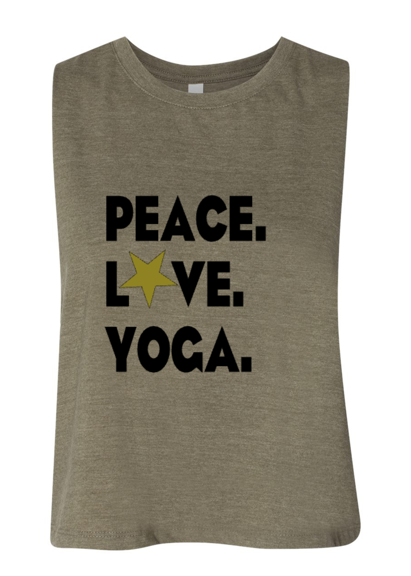 Racerback Crop Tank - Peace.Love.Yoga.