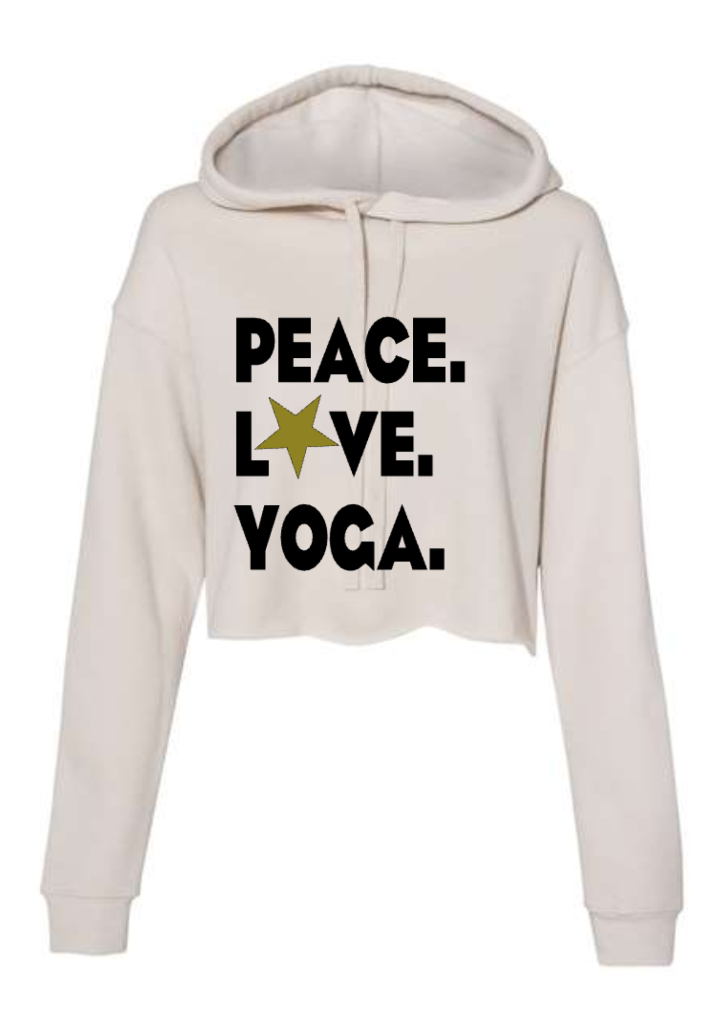 Crop Fleece Hoodie: Peace.Love.Yoga