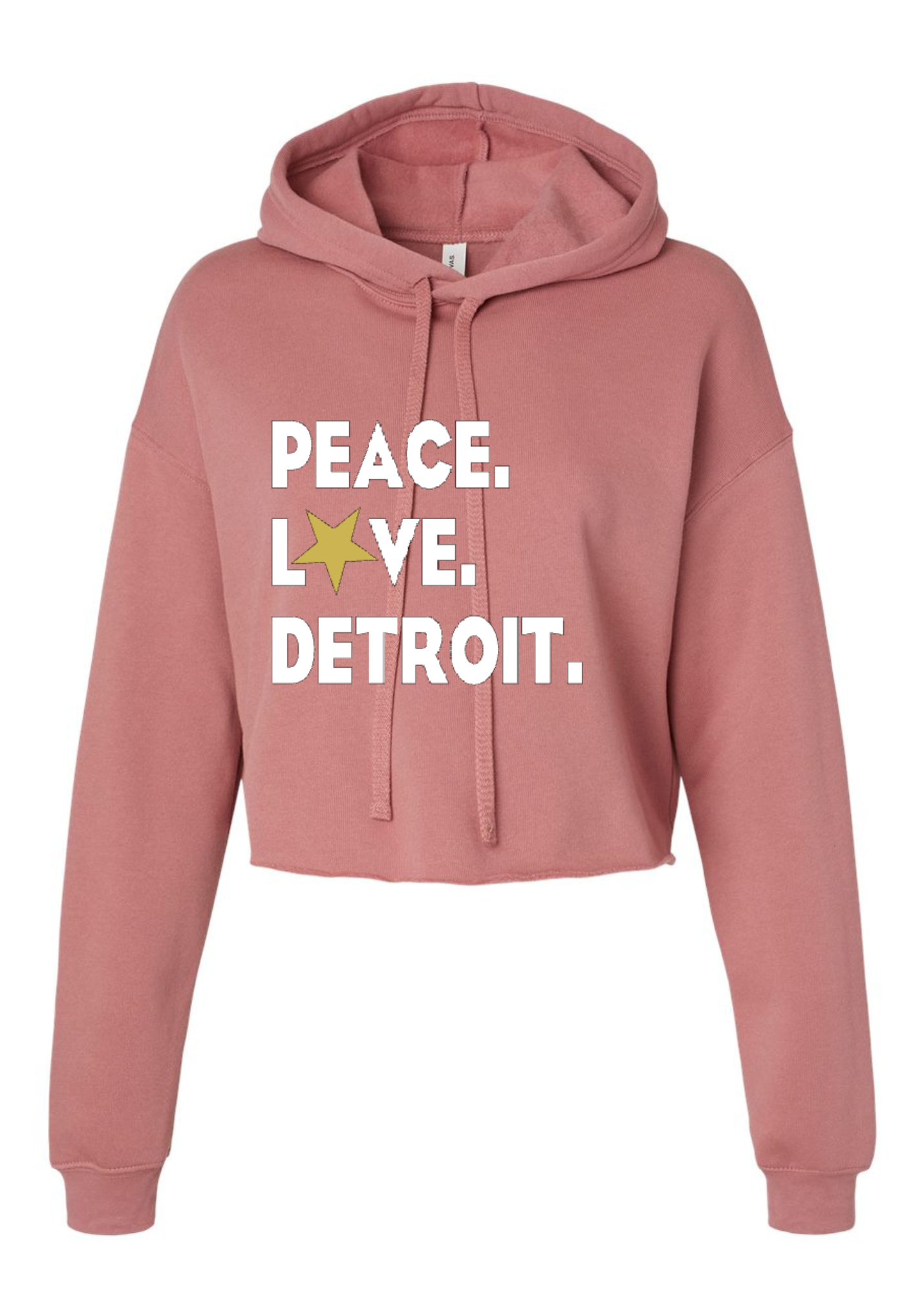 Crop Fleece Hoodie: Peace.Love.Detroit