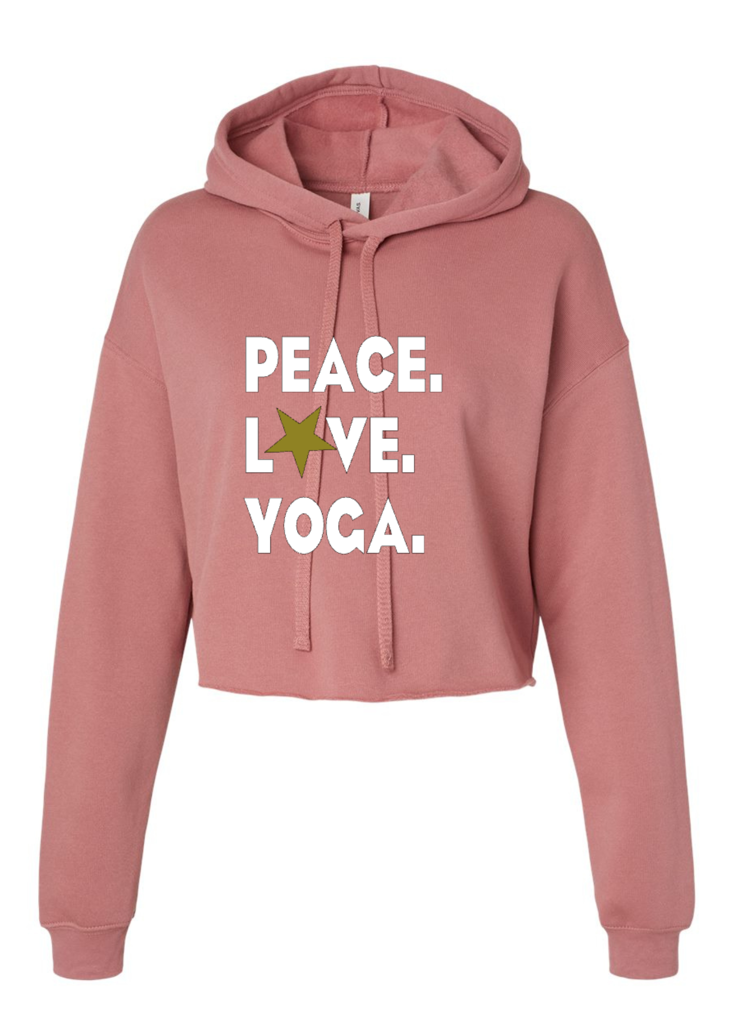 Crop Fleece Hoodie: Peace.Love.Yoga