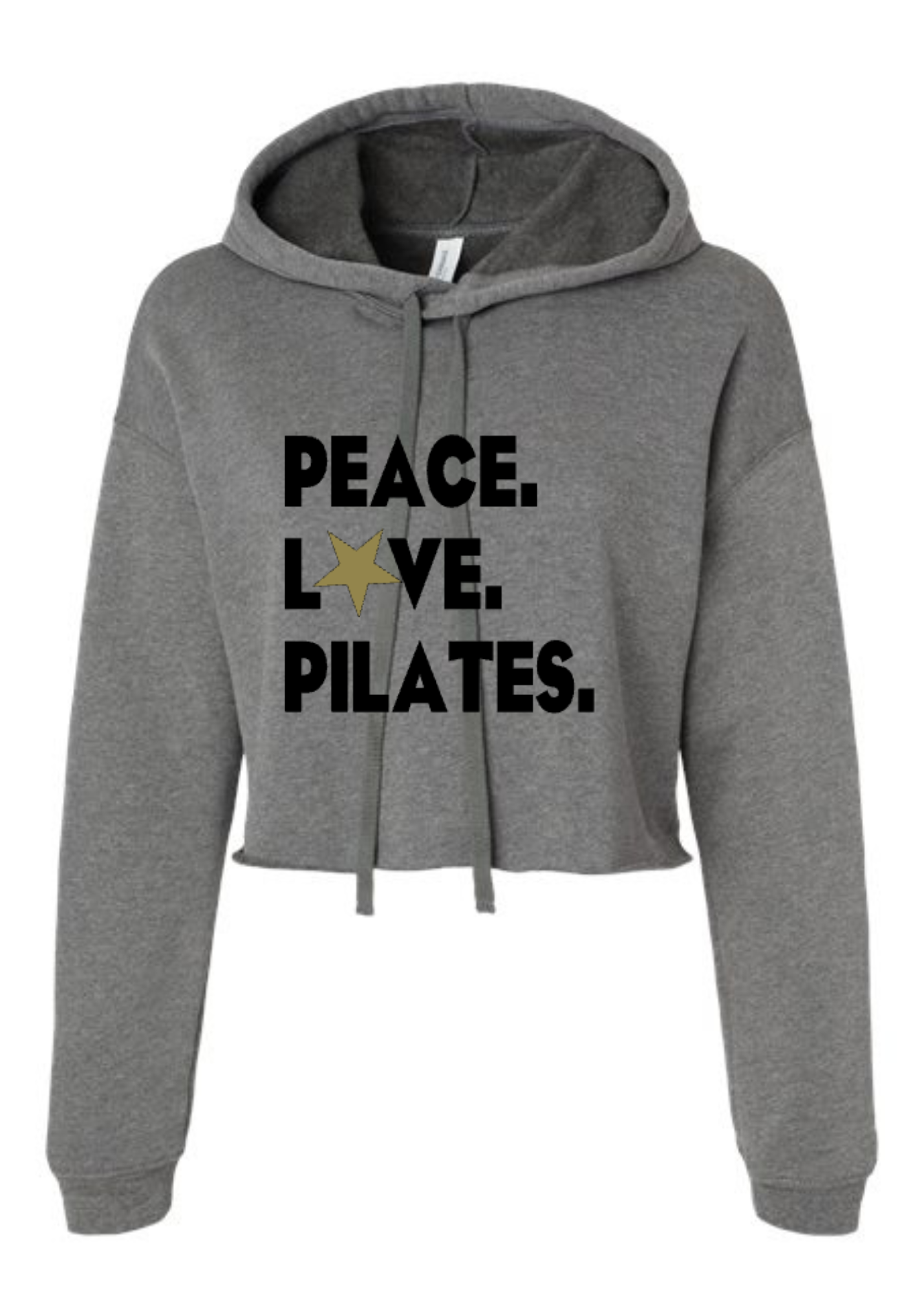 Crop Fleece Hoodie: Peace.Love.Pilates