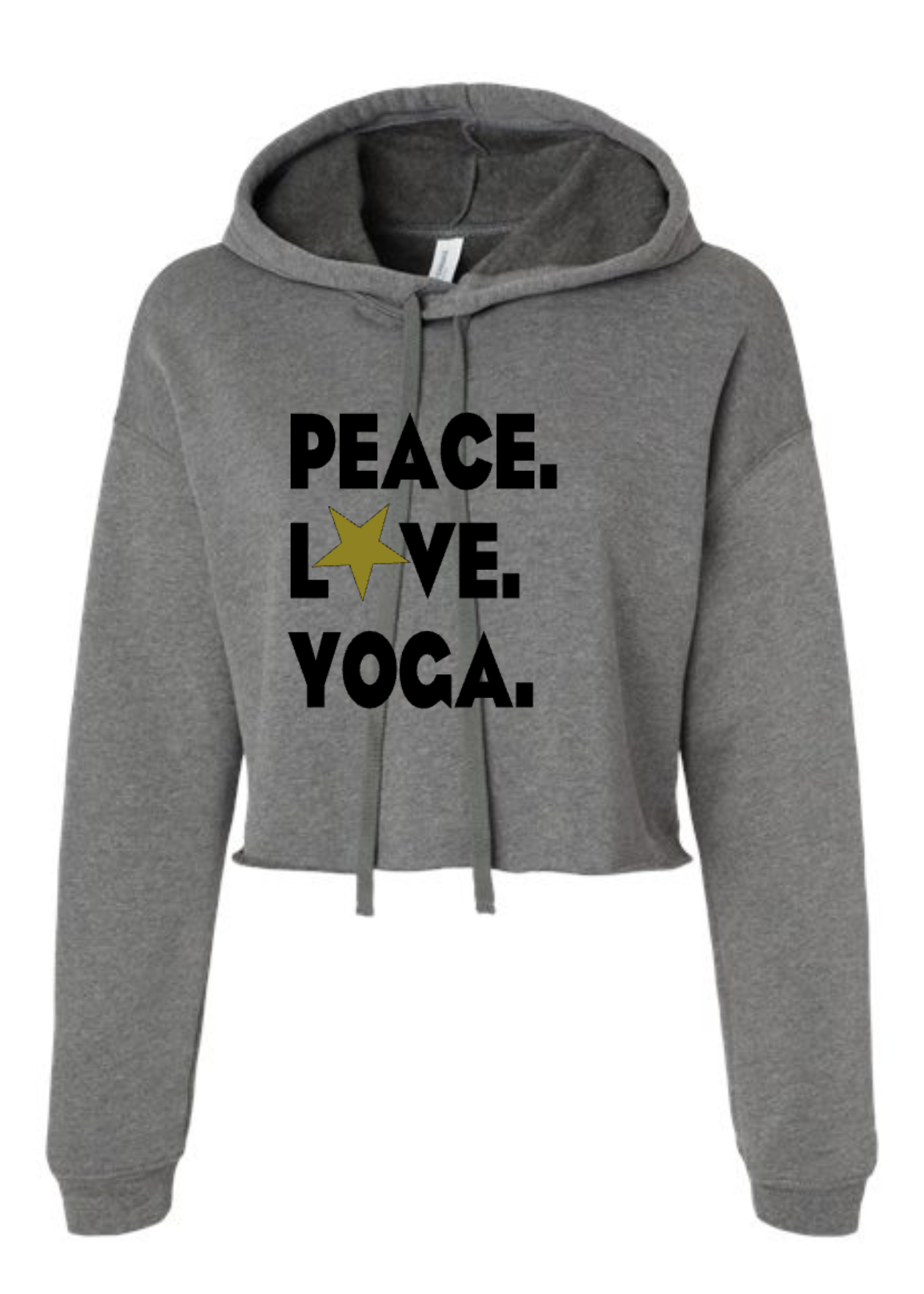 Crop Fleece Hoodie: Peace.Love.Yoga