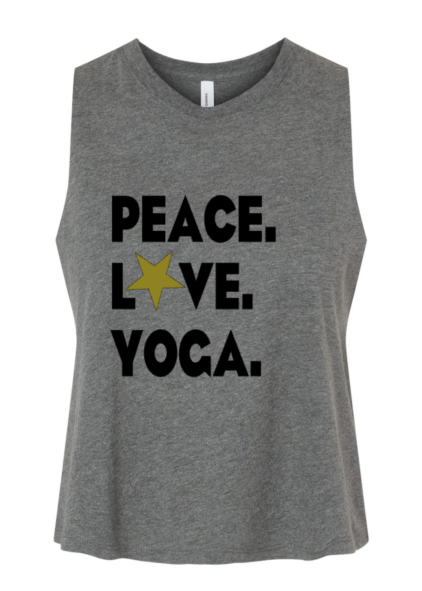 Racerback Crop Tank - Peace.Love.Yoga.